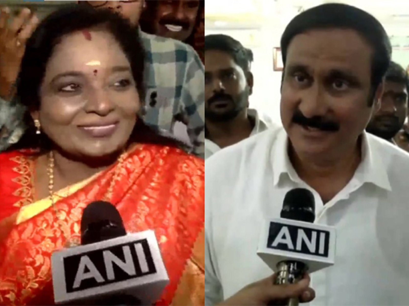 BJP leader Tamilisai Soundarajan and PMK chief Anbumani Ramadoss (Photo/ANI)