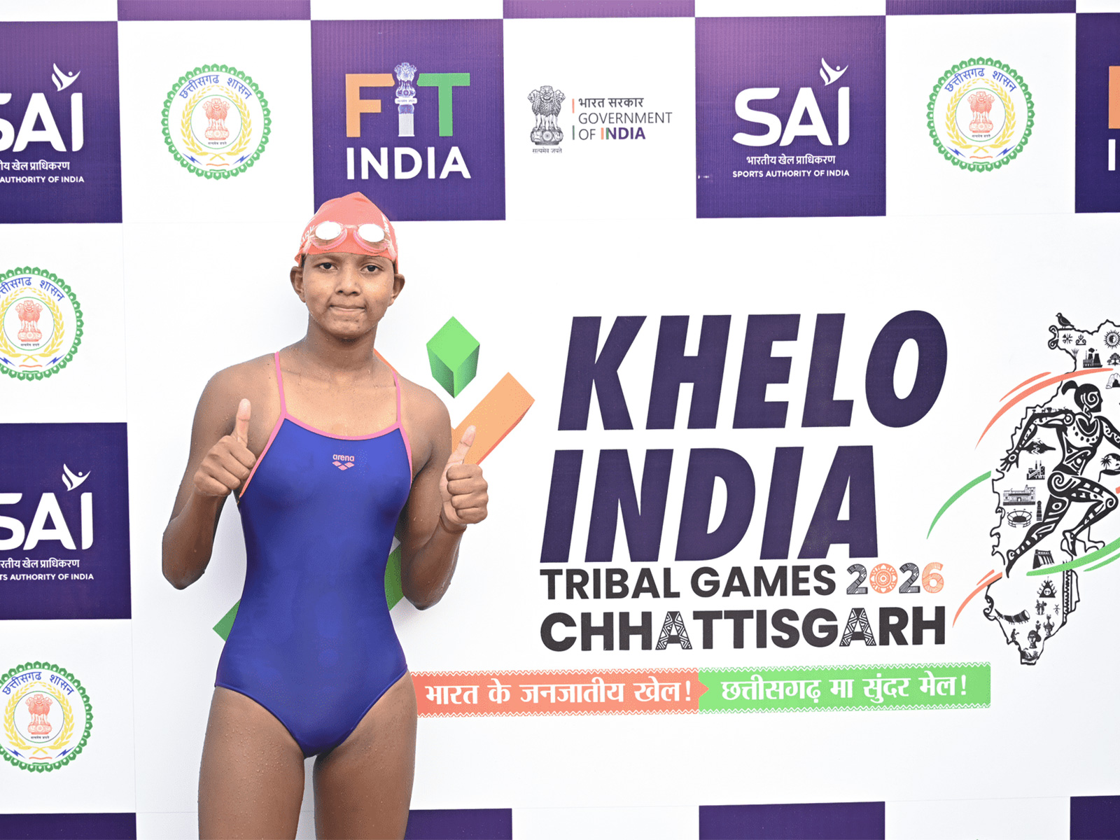Odisha's Anjali Munda won gold medal in women's 200m Freestyle. (Photo/KITG 2026)