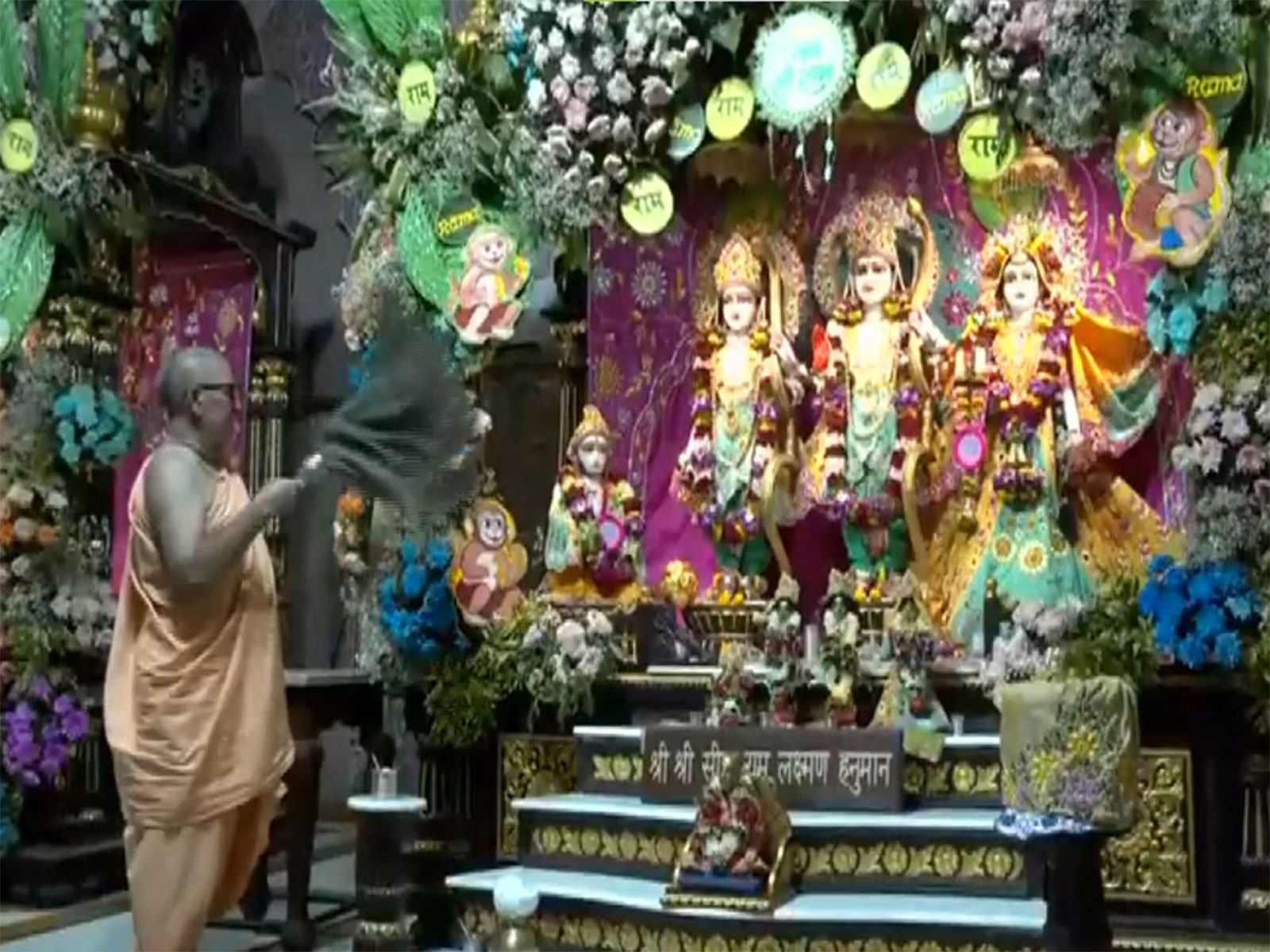 Aarti offered at ISKCON Temple in Ahmedabad (Photo/ANI)