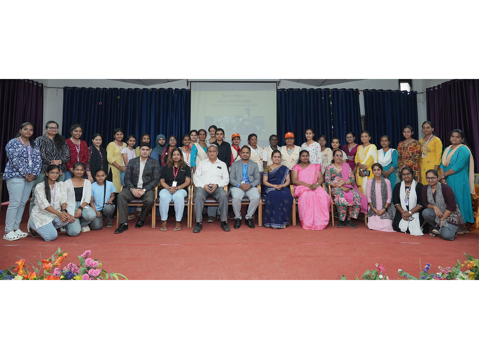 L&T Finance's 'Pillion Rider to Rider' program's felicitation ceremony at the K.L.E. Society's JG College of Commerce, Hubballi