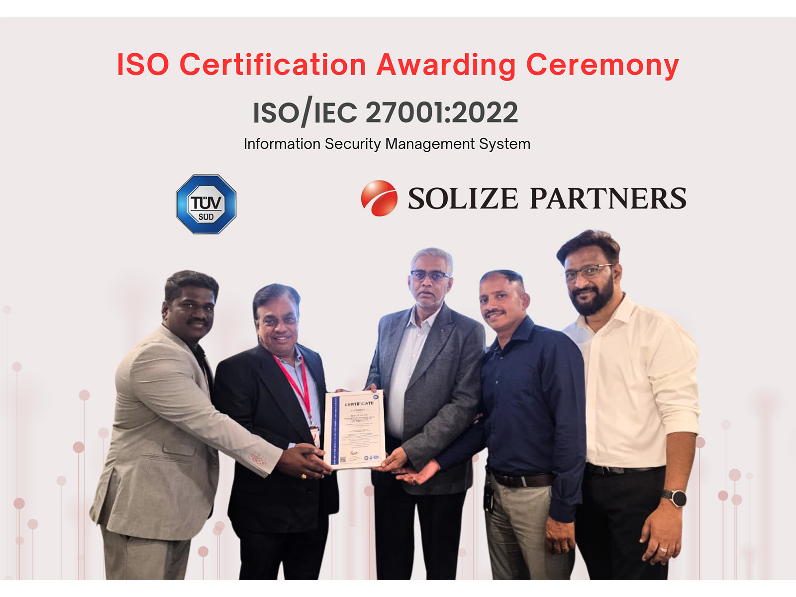 SOLIZE PARTNERS India achieves ISO/ IEC 27001:2022 ISMS certification