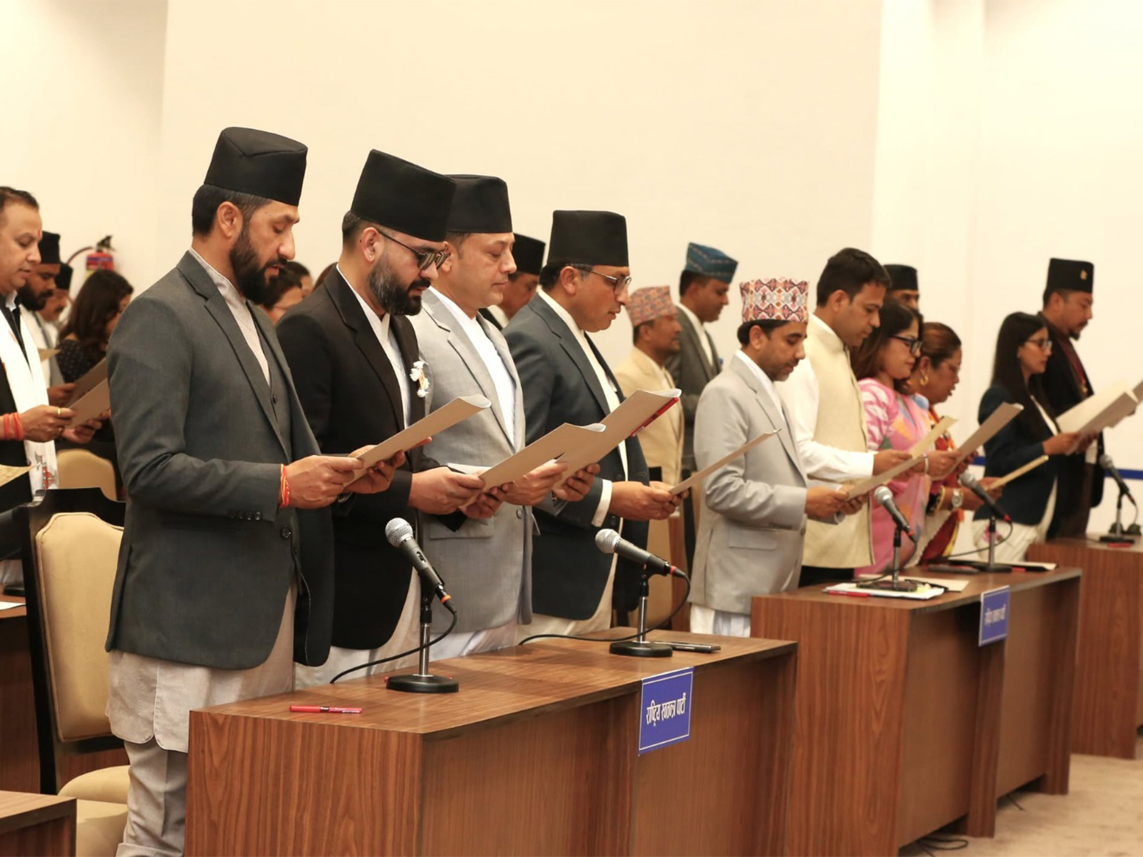 New MPs take oath at Nepal's first Parliament session in Singha Durbar, Kathmandu. (Image Source: Parliament Secretariat, Nepal)