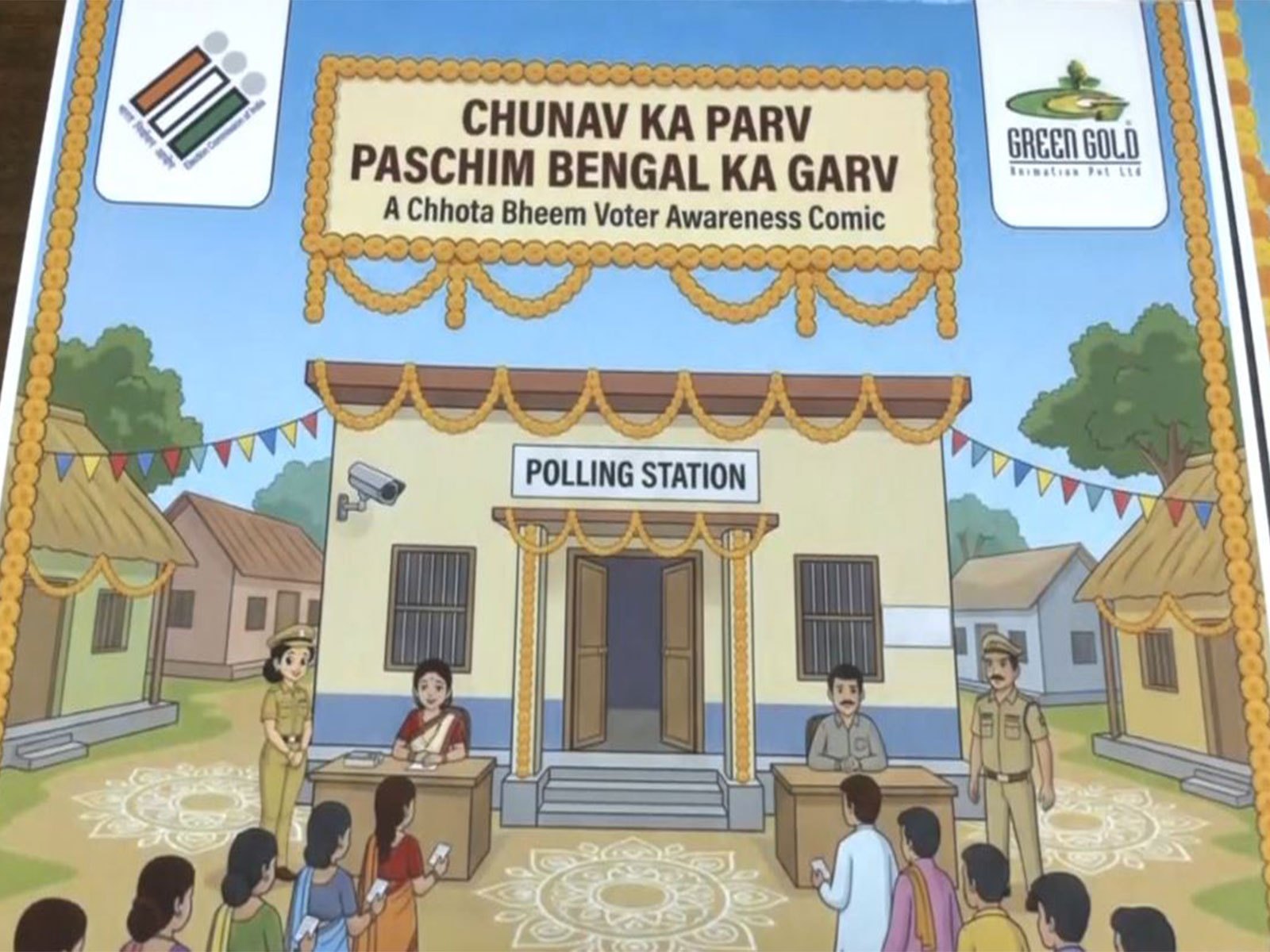Chhota Bheem comics designed to educate and raise voter awareness ahead of the West Bengal Assembly elections (Photo/ANI)