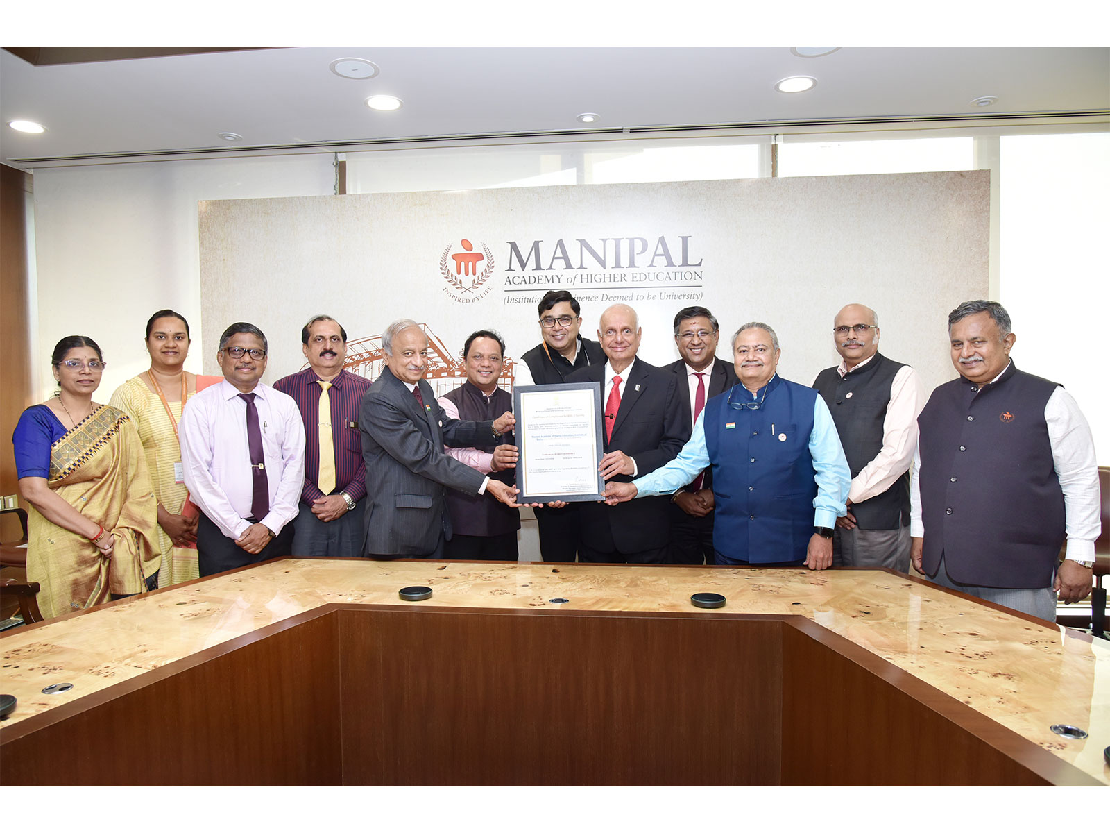 The leadership team of MAHE with the BSL-3 laboratory certification conferred by the Government of India