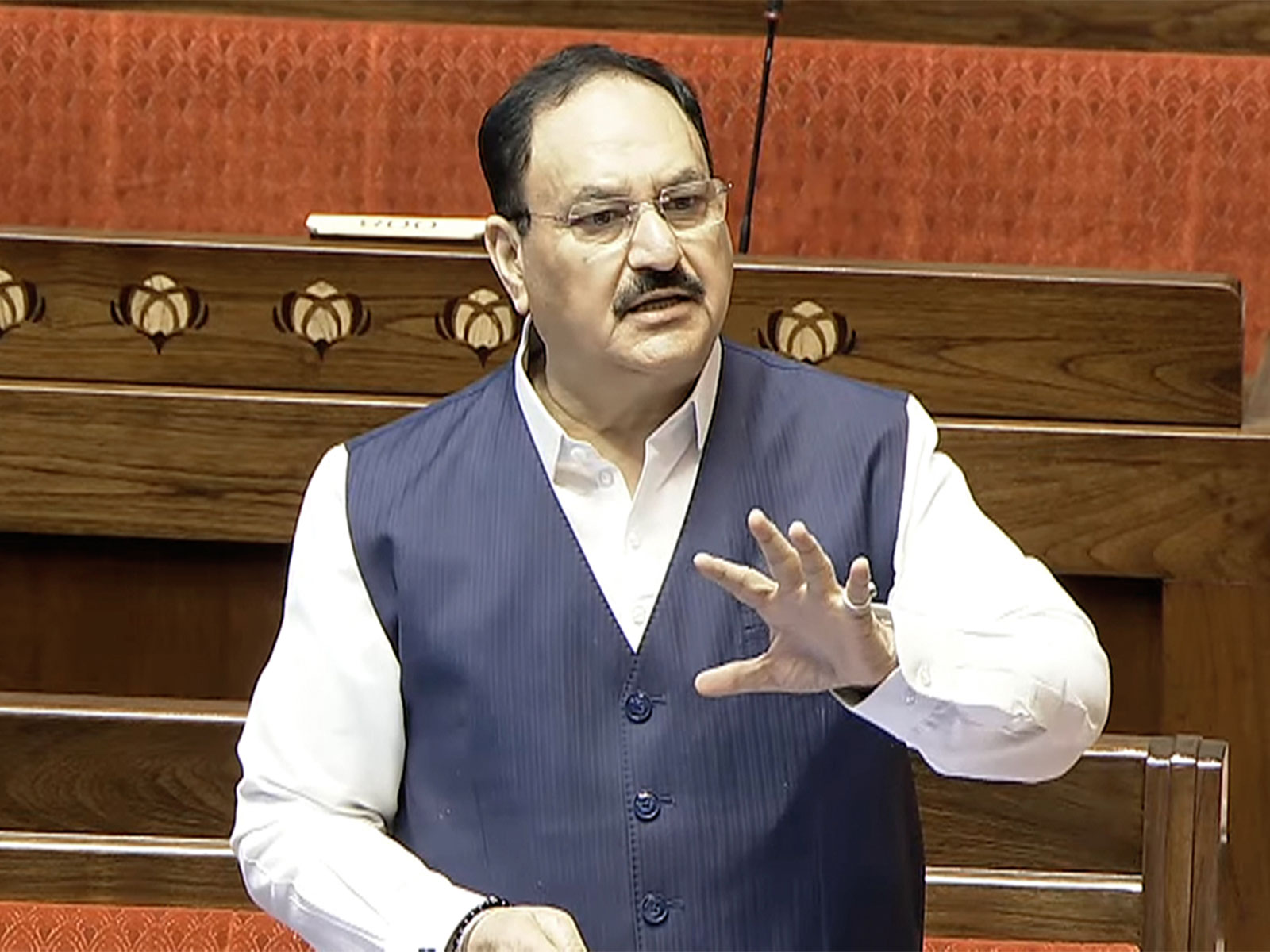 Union Minister for Chemicals and Fertilizers JP Nadda (Photo/Sansad TV)