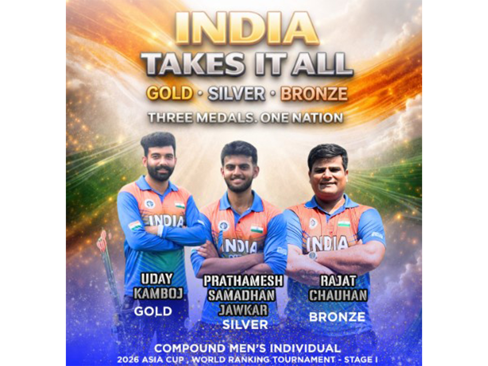 Team India clean swept the men's individual compound event. (Photo: indianarchery Instagram)