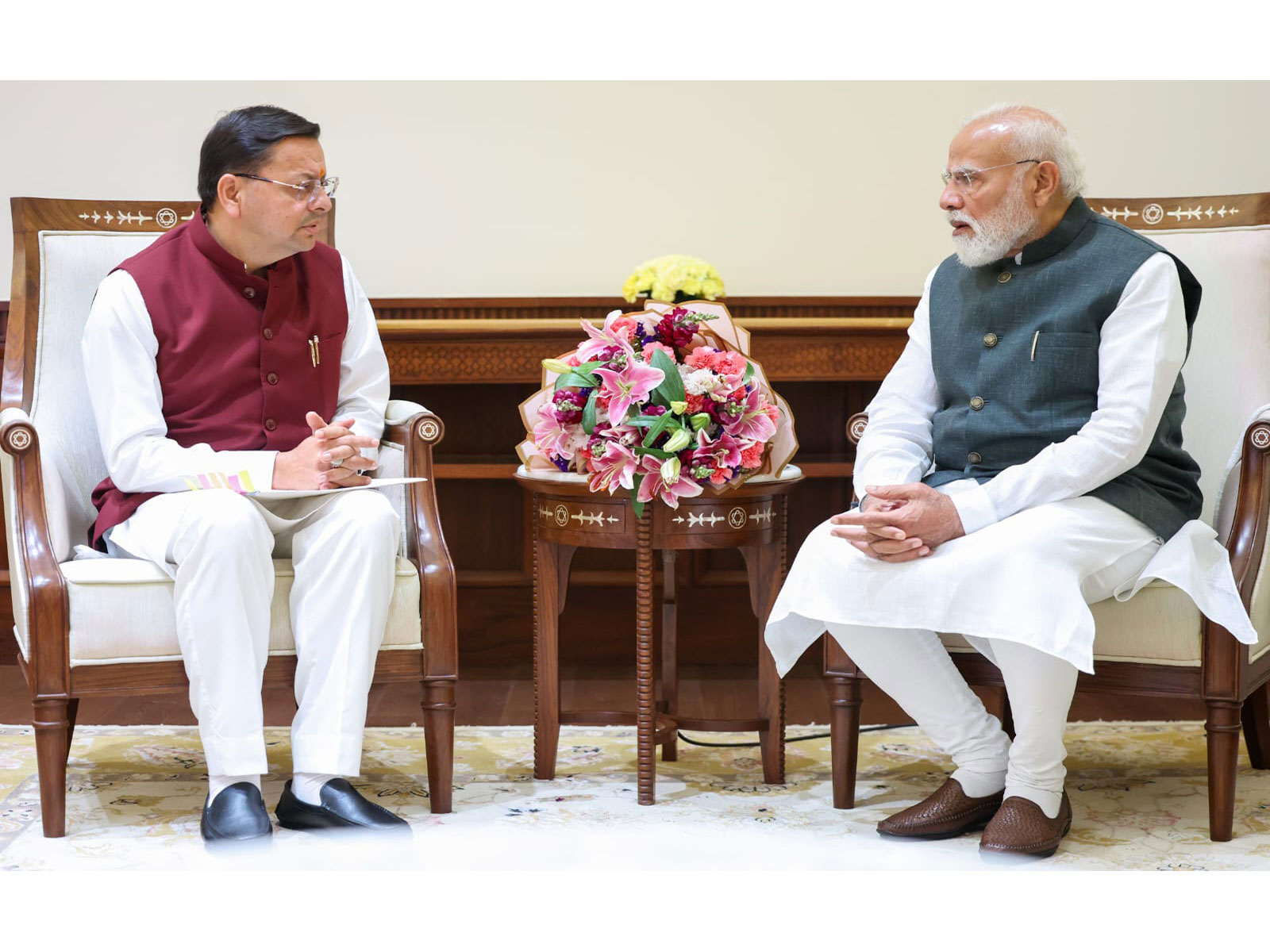 Uttarakhand Chief Minister Pushkar Singh Dhami with Prime Minister Narendra Modi i(Photo/Uttarakhand CMO)