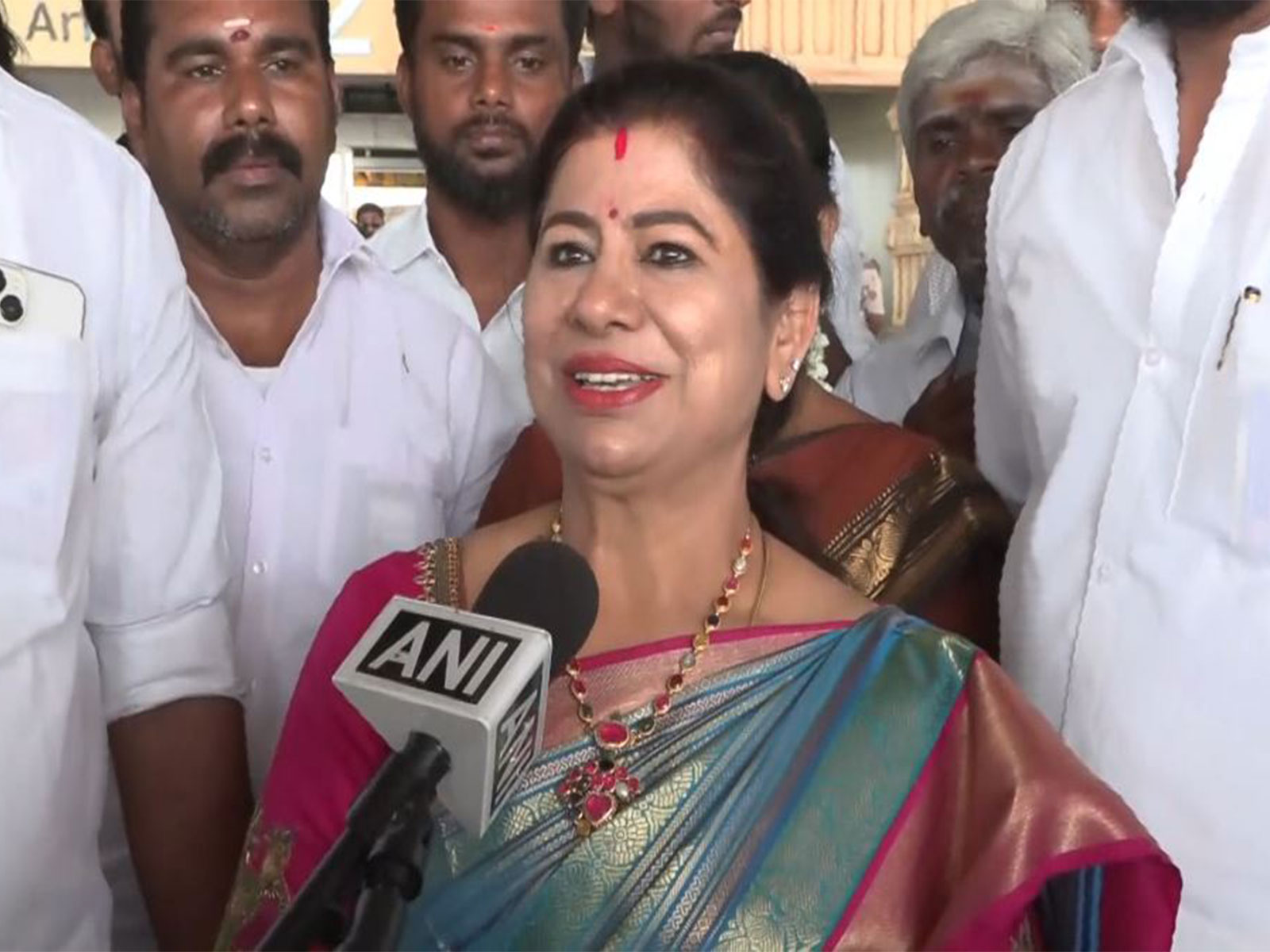 AIADMK candidate from Lalgudi constituency Leema Rose Martin (Photo/ANI)