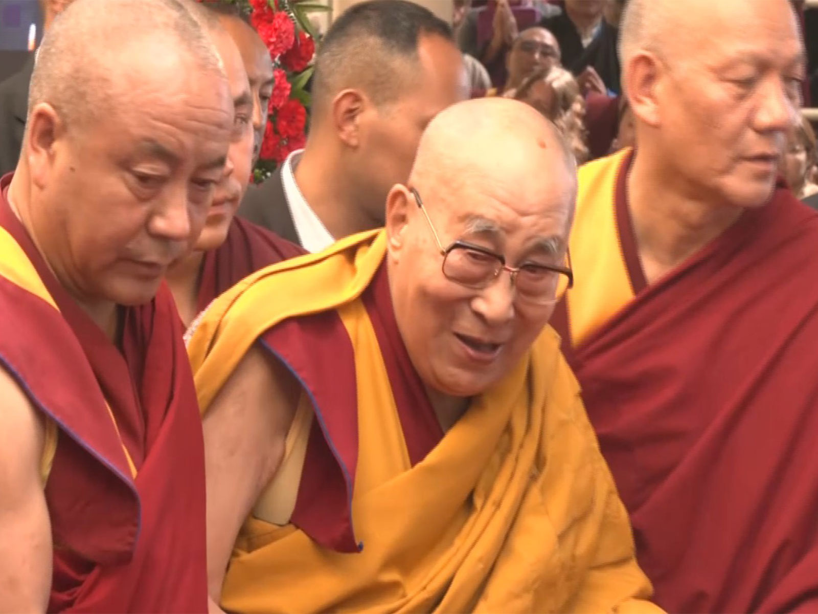 Dalai Lama (Centre) at a prayer session in Dharamshala (File Photo/ANI)
