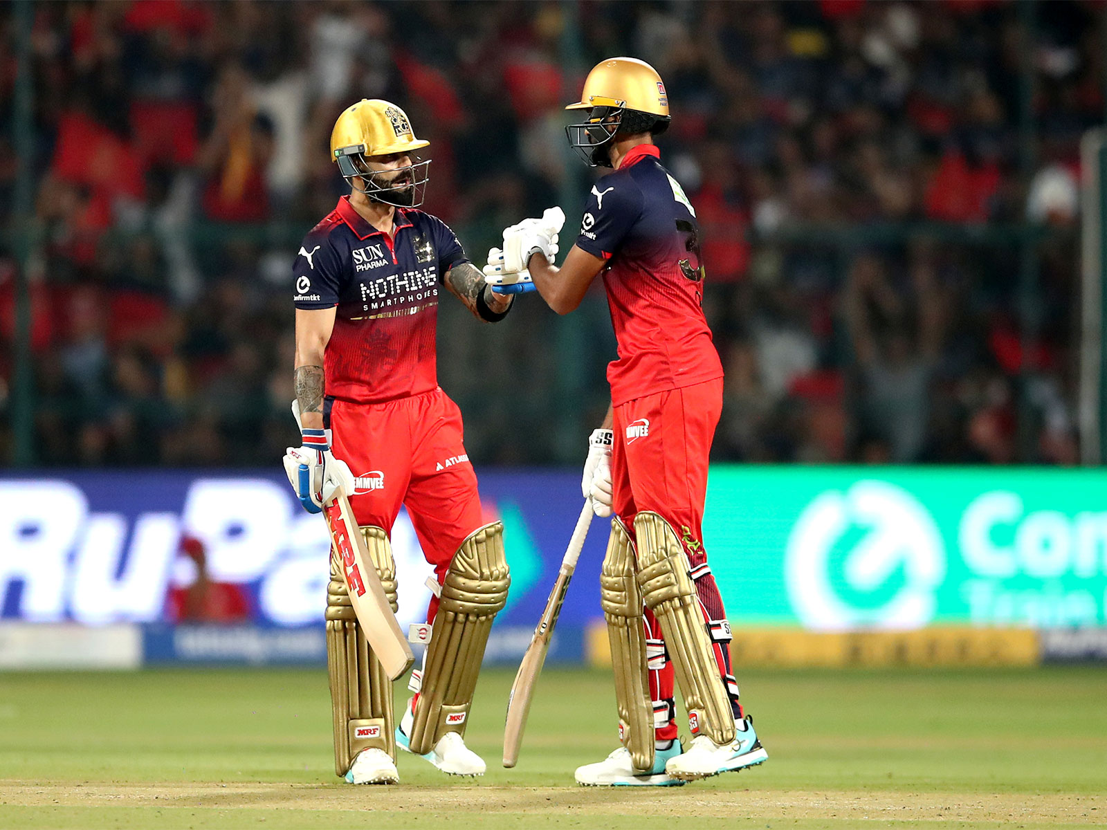RCB players Virat Kohli and Devdutt Padikkal (Photo: ANI)