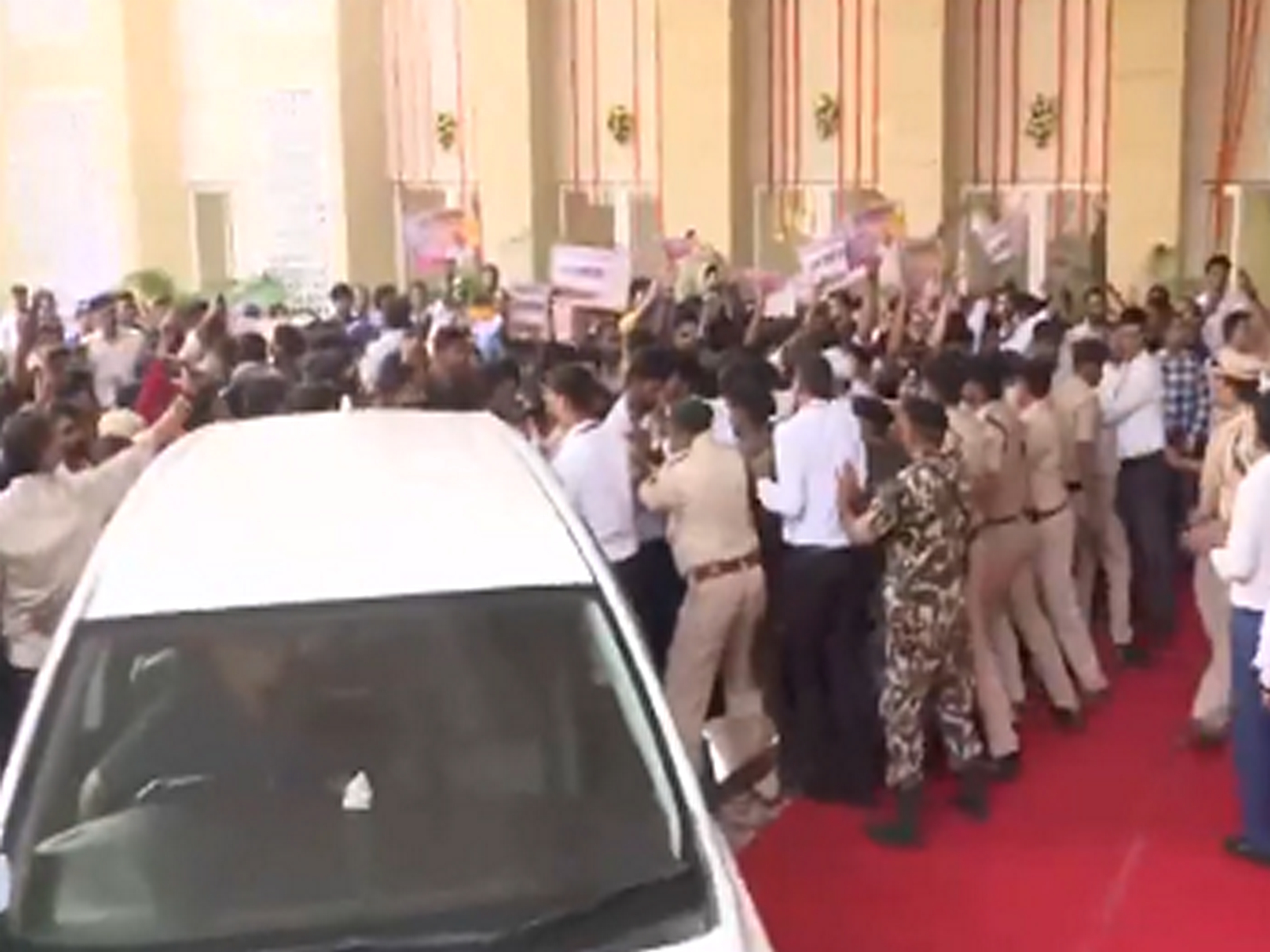 PU students protest against CM Nitish Kumar (Photo/ANI)