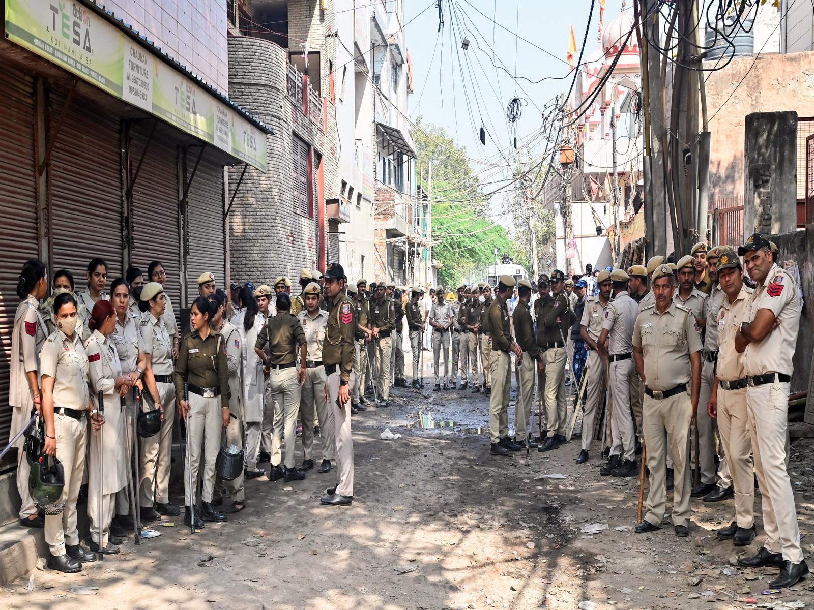 Visual of heavy police personnel deployment in New Delhi (Photo/ANI)