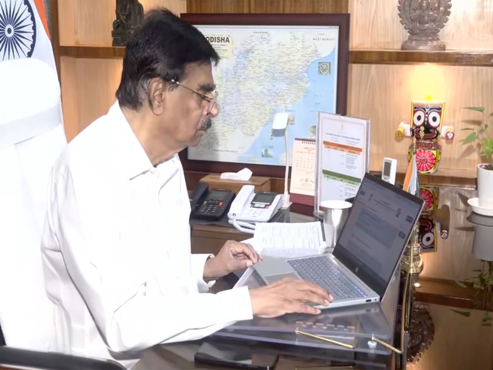 Odisha Governor Dr Hari Babu Kambhampati submits his household details online at Lok Bhavan to kick off Census 2027 self-enumeration (Photo/ANI)