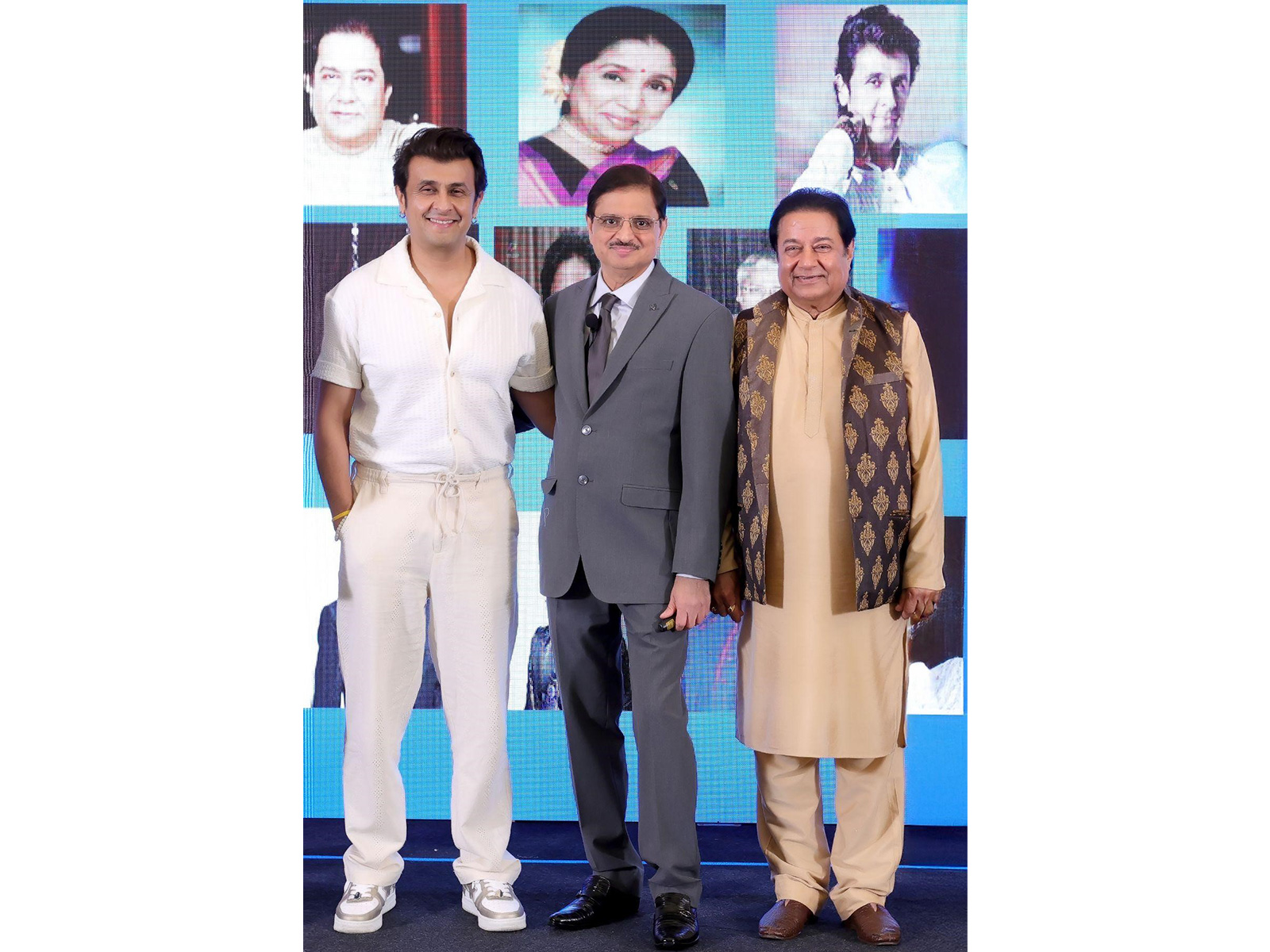 Sonu Nigam, Sanjay Tandon and Anup Jalota (Photo/ ISAMRA)