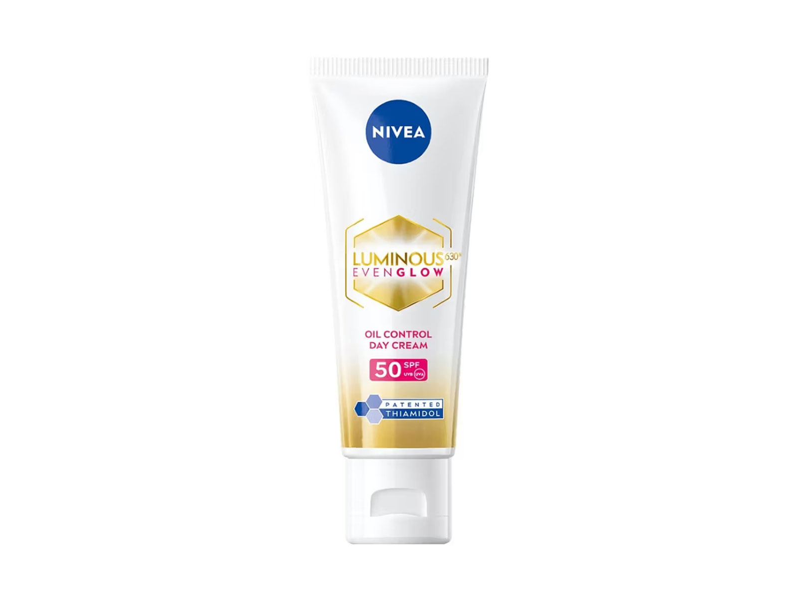NIVEA Luminous Day Cream SPF 50 evens tone, reduces spots, protects, hydrates, leaves skin radiant