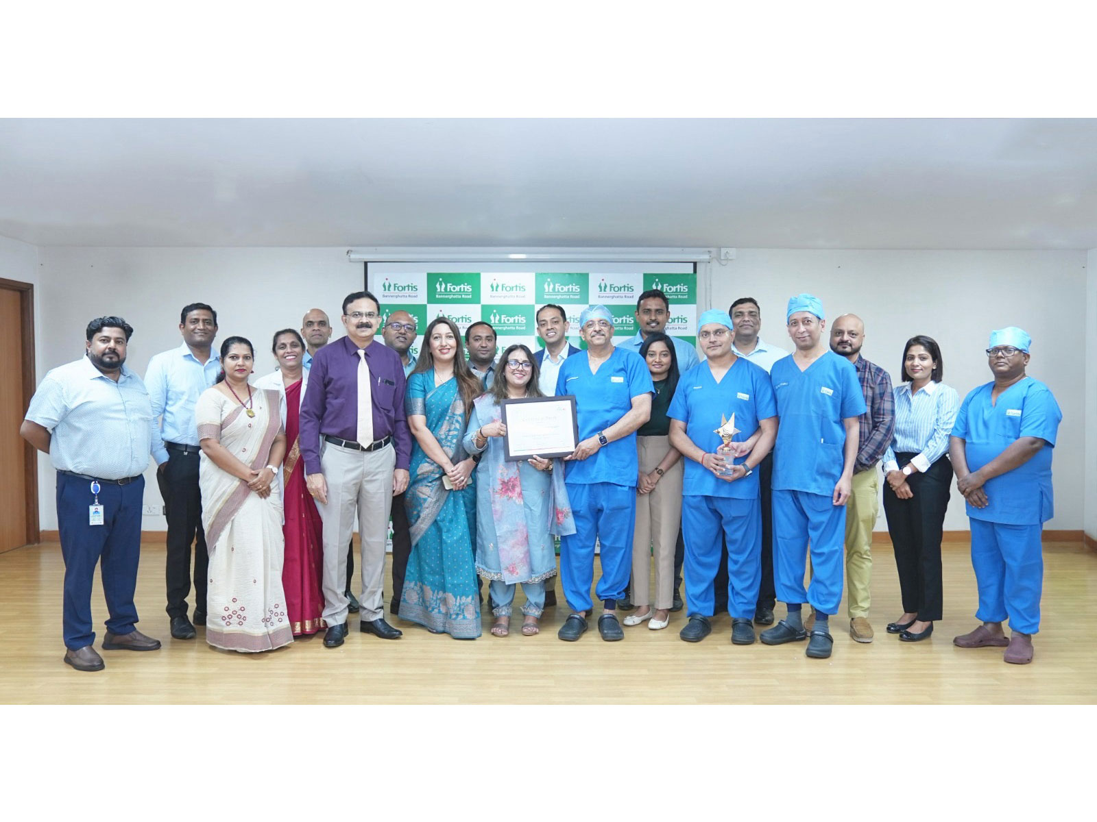 Fortis Hospital, Bannerghatta Road team with Dr. Mohan Keshavamurthy, Principal Director of Renal Sciences and senior leadership after being recognized by FICCI