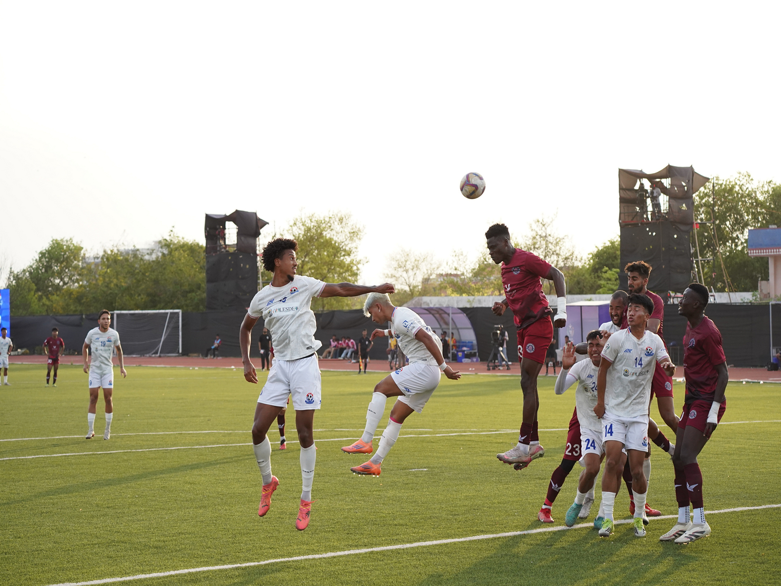 Rajasthan United players during an IFL match against Chanmari FC. (Photo/IFL)