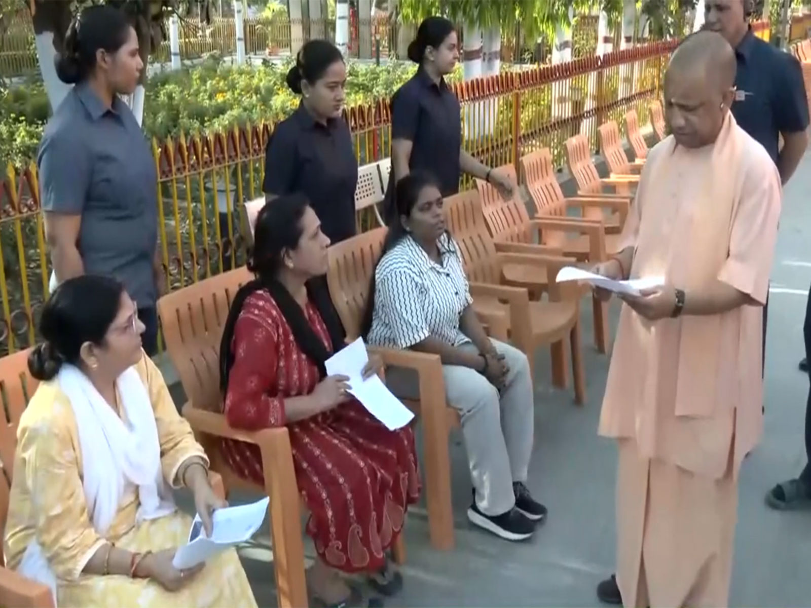 Uttar Pradesh CM Yogi Adityanath holds janta darshan at Gorakhnath Temple premises (Photo/ANI)