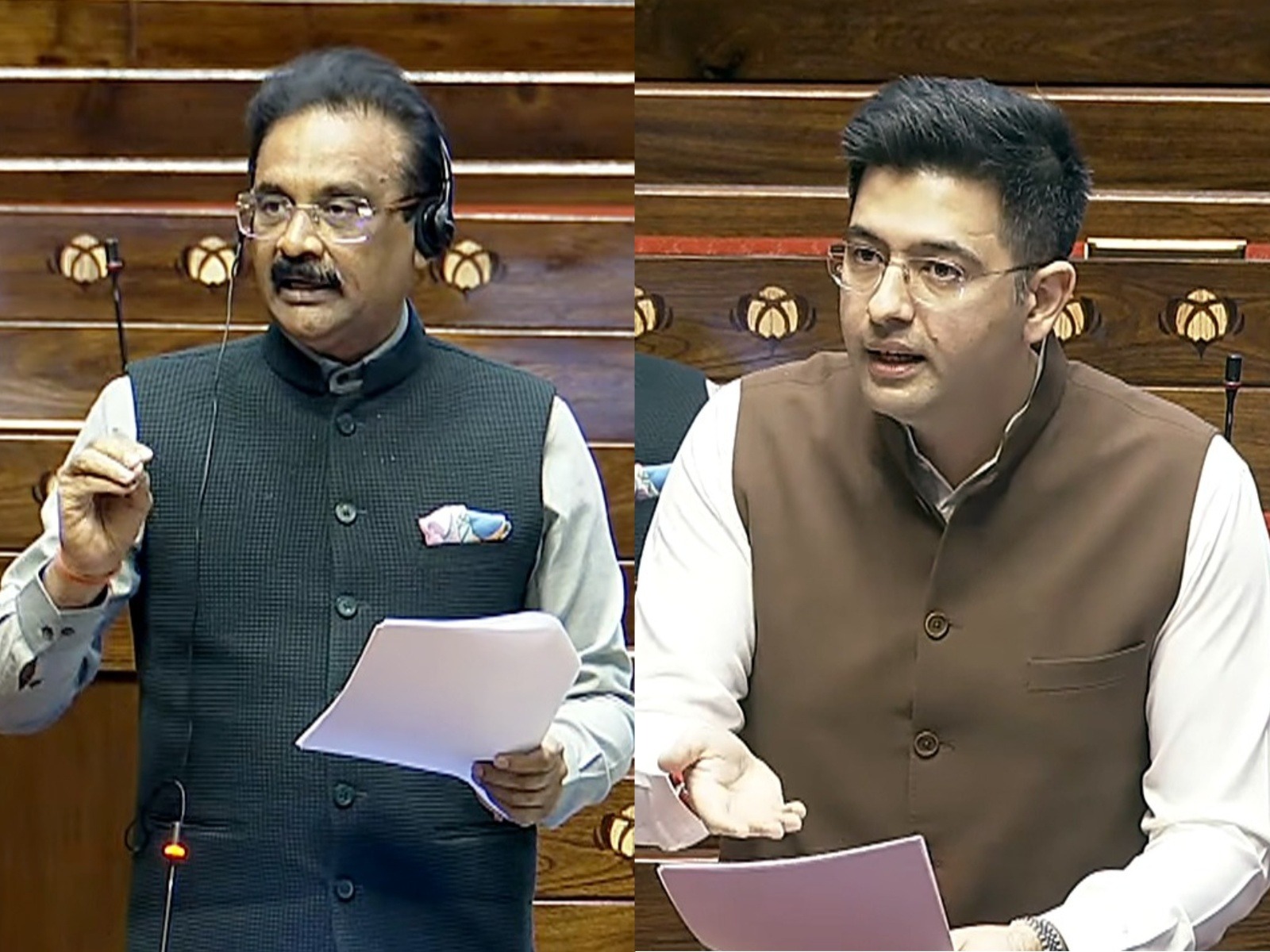 AAP Rajya Sabha MPs Ashok Mittal and Raghav Chadha (Photo/ANI)