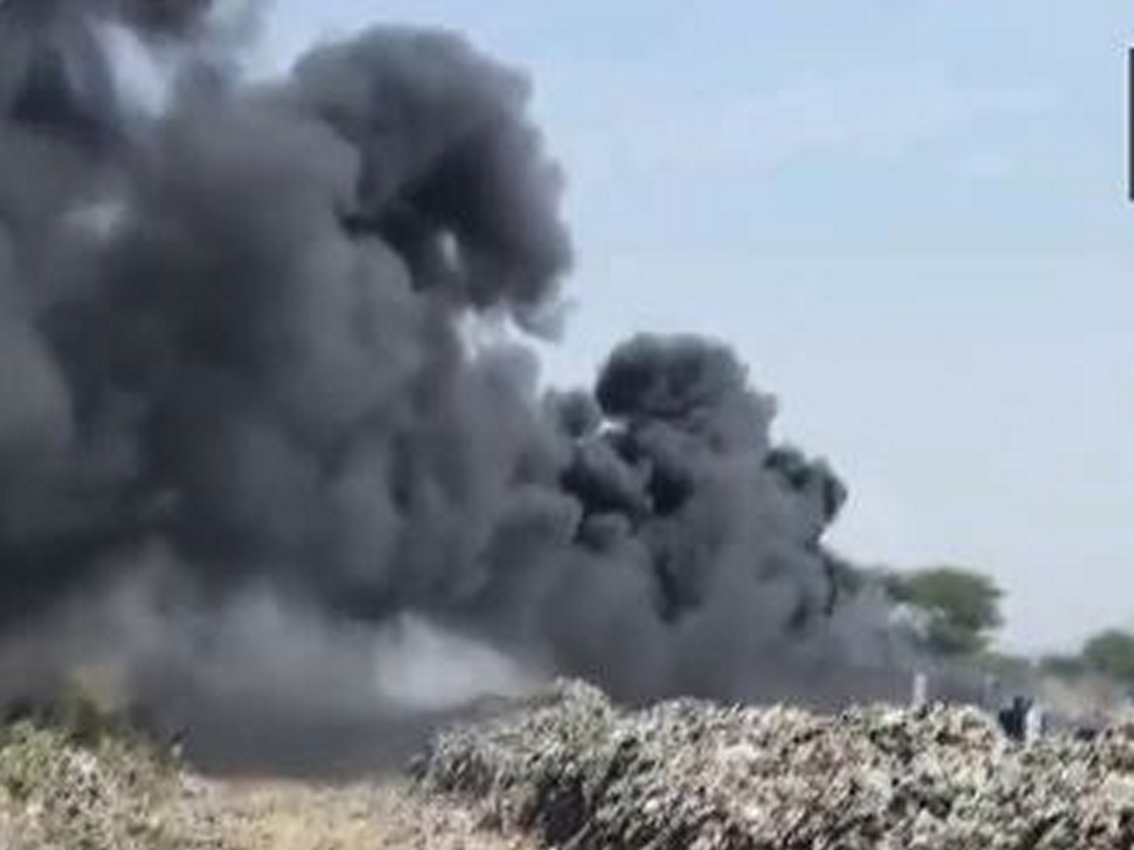 A massive fire broke out at the waste dumping yard in Rajasthan (Photo/ANI)