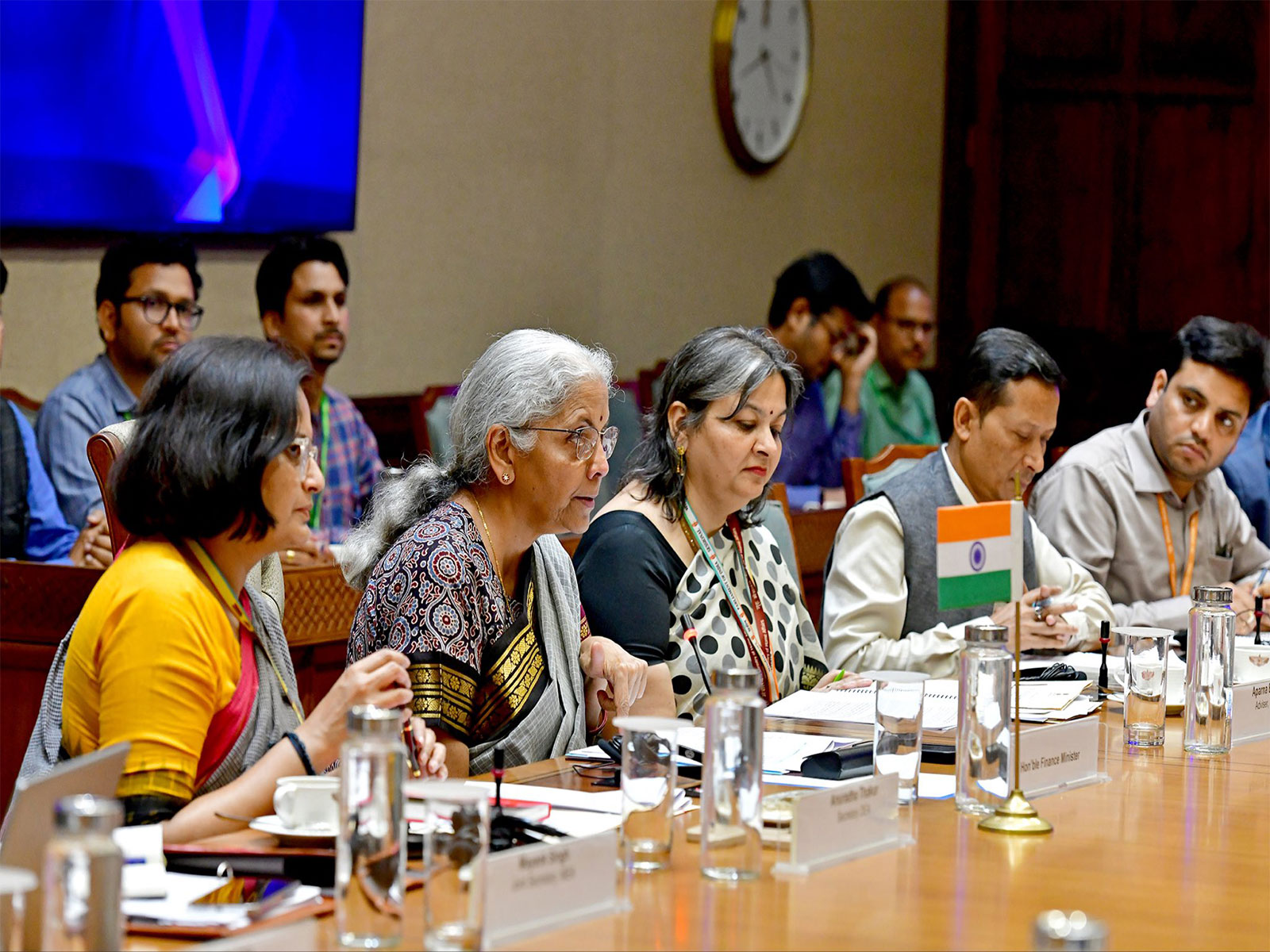 Union Finance Minister Nirmala Sitharaman met Russia's First Deputy Prime Minister Denis Manturov in New Delhi (Photo/X@FinMinIndia)
