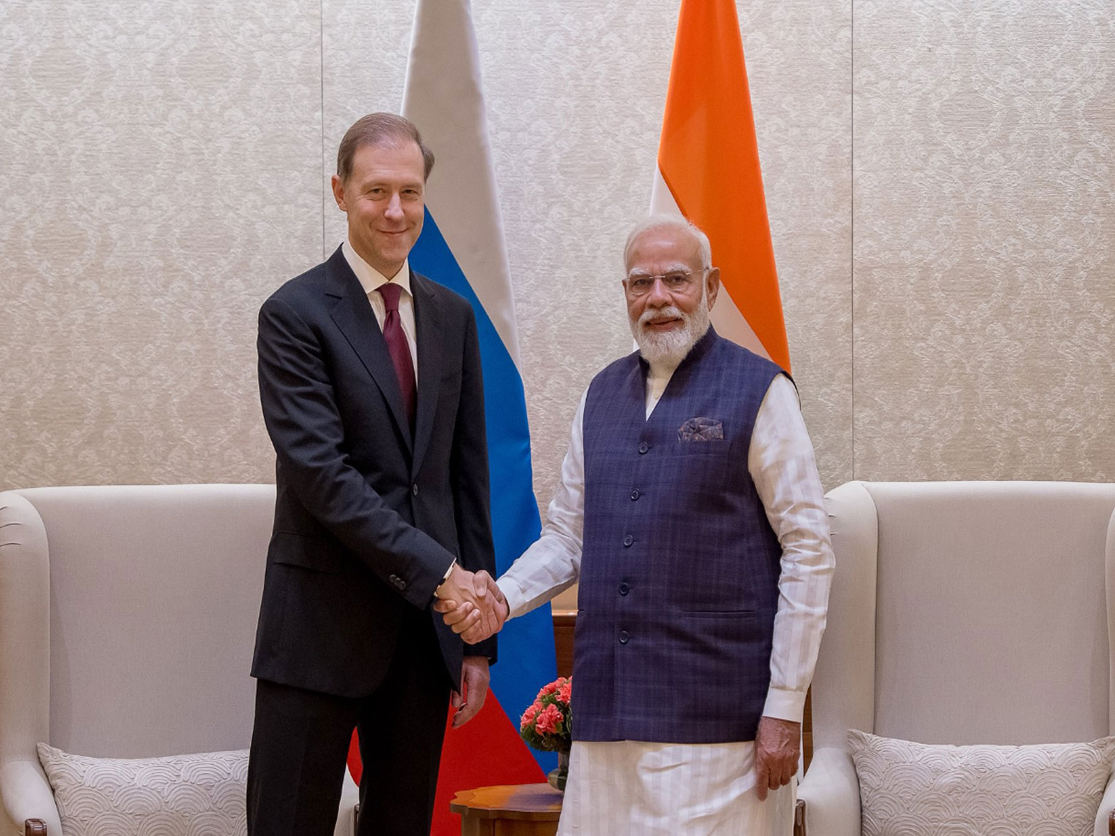 Russia's Deputy PM Denis Manturov meets PM Modi (Photo/X@RusEmbIndia)