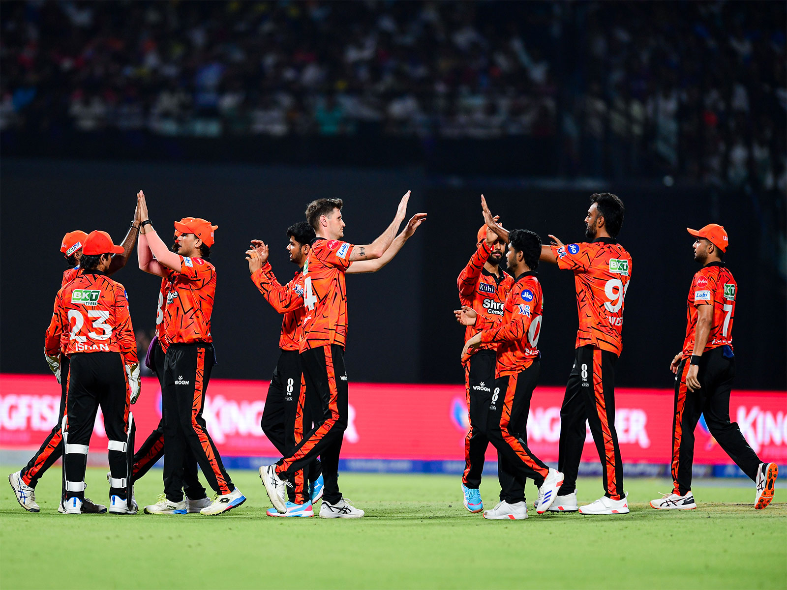 Sunrisers Hyderabad team celebrating. (Photo: ANI)