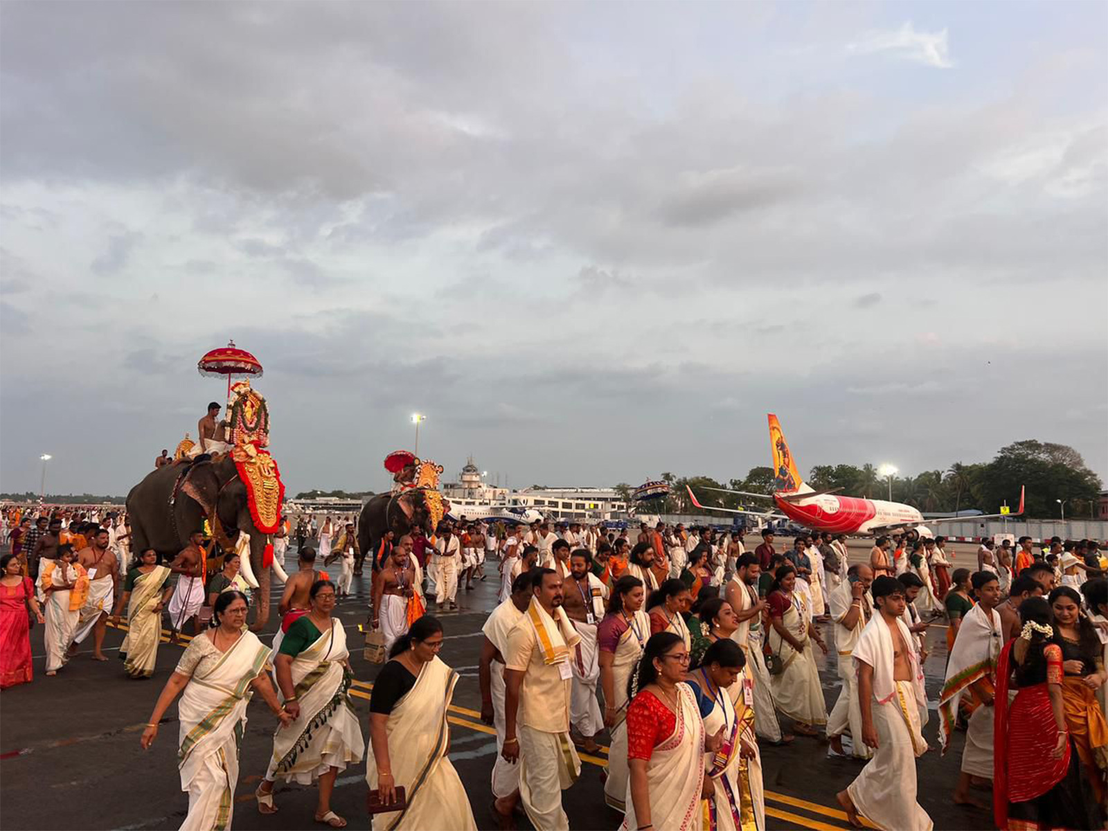 Centuries-old temple procession, attended by thousands of devotees, crossed the active runway (Photo/Media release)