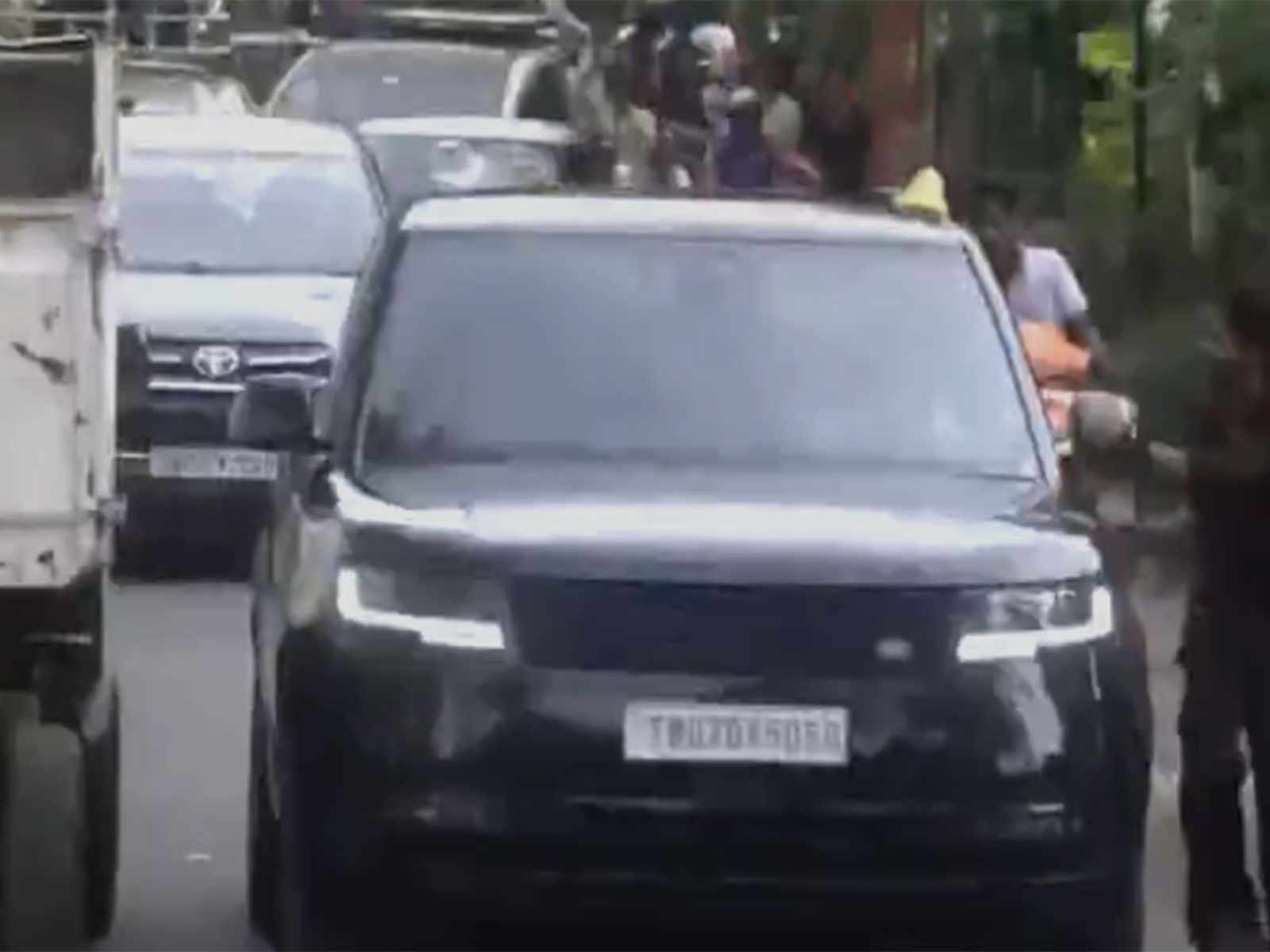 Tamilaga Vettri Kazhagam (TVK) chief Vijay leaves for Puducherry (Photo/ANI)