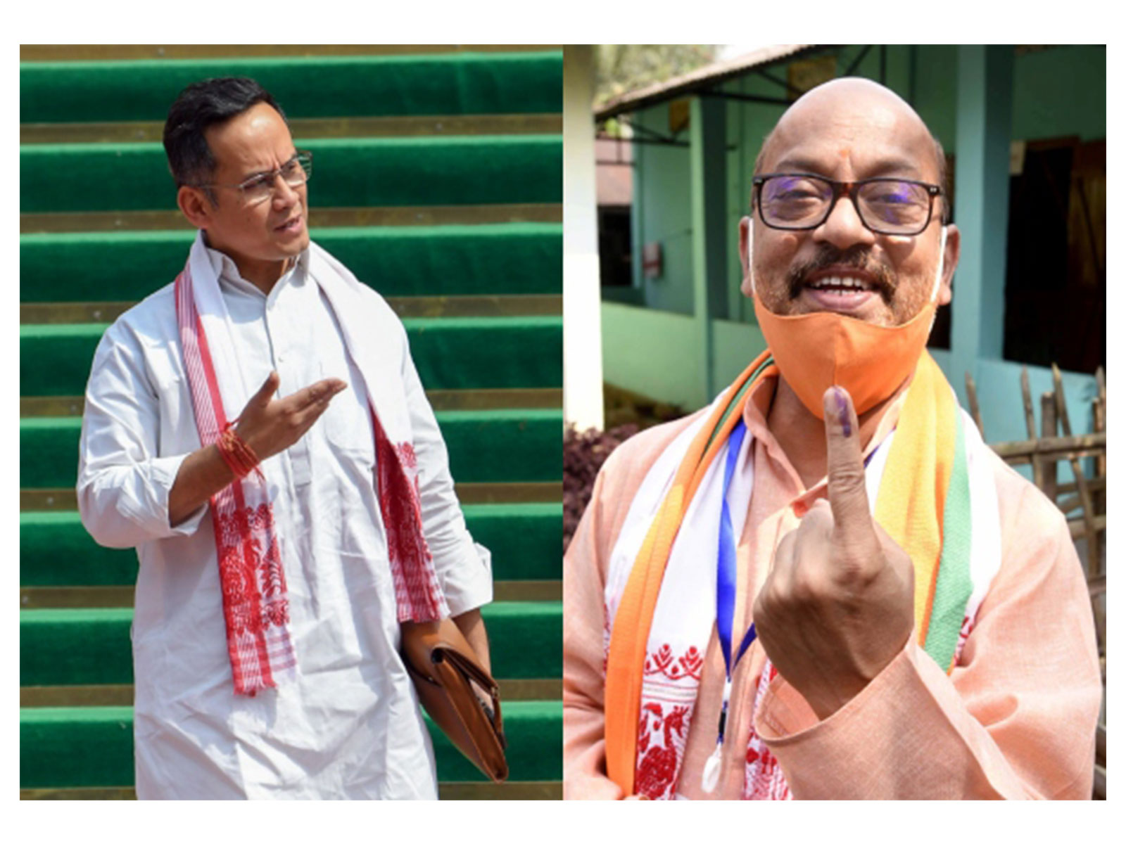 Congress MP Gaurav Gogoi (L) and BJP MLA Hitendra Goswami (R) (Photo/ANI)