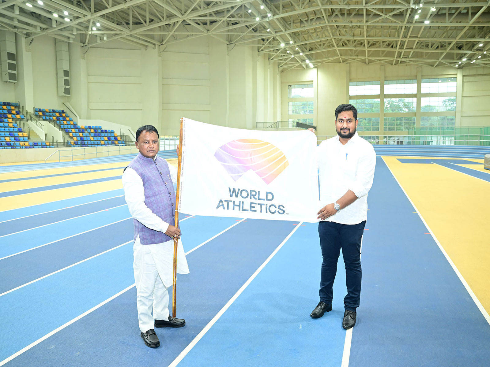 Odisha CM Mohan Charan Majhi receives World Athletics flag (Photo: Chief Minister' Office, Odisha)