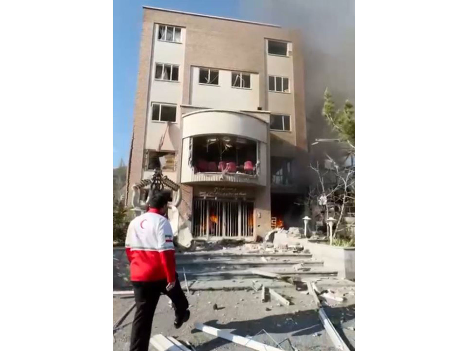 Airstrike hits Shahid Beheshti University in Tehran (Photo/Iran Red Crescent Society via IRIB)