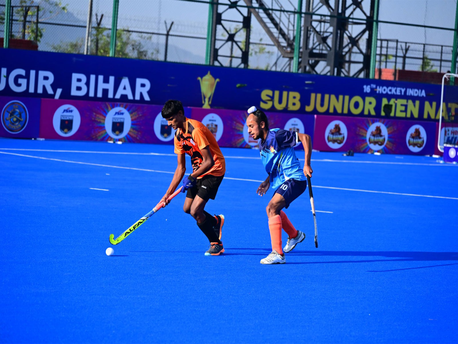 Hockey players in action at the 16th Hockey India Sub Jr. Men National C'ships 2026 (Photo: Hockey India)