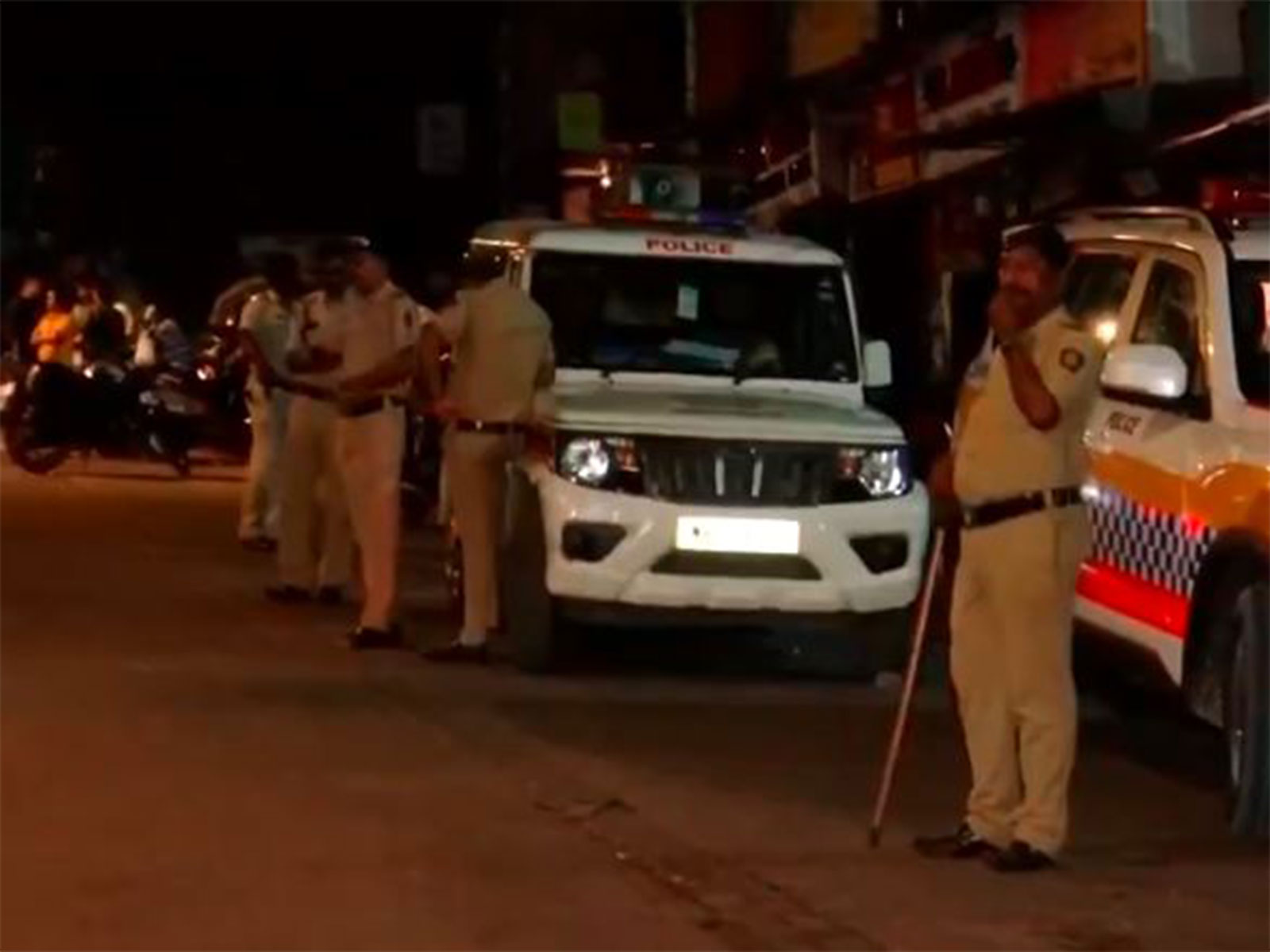 Police deployment in the Santosh Nagar market area, Mumbai (Photo/ANI)