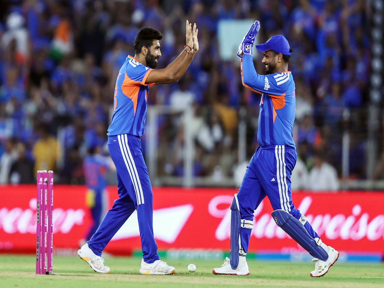 Jasprit Bumrah and Sanju Samson. (Photo/ANI)