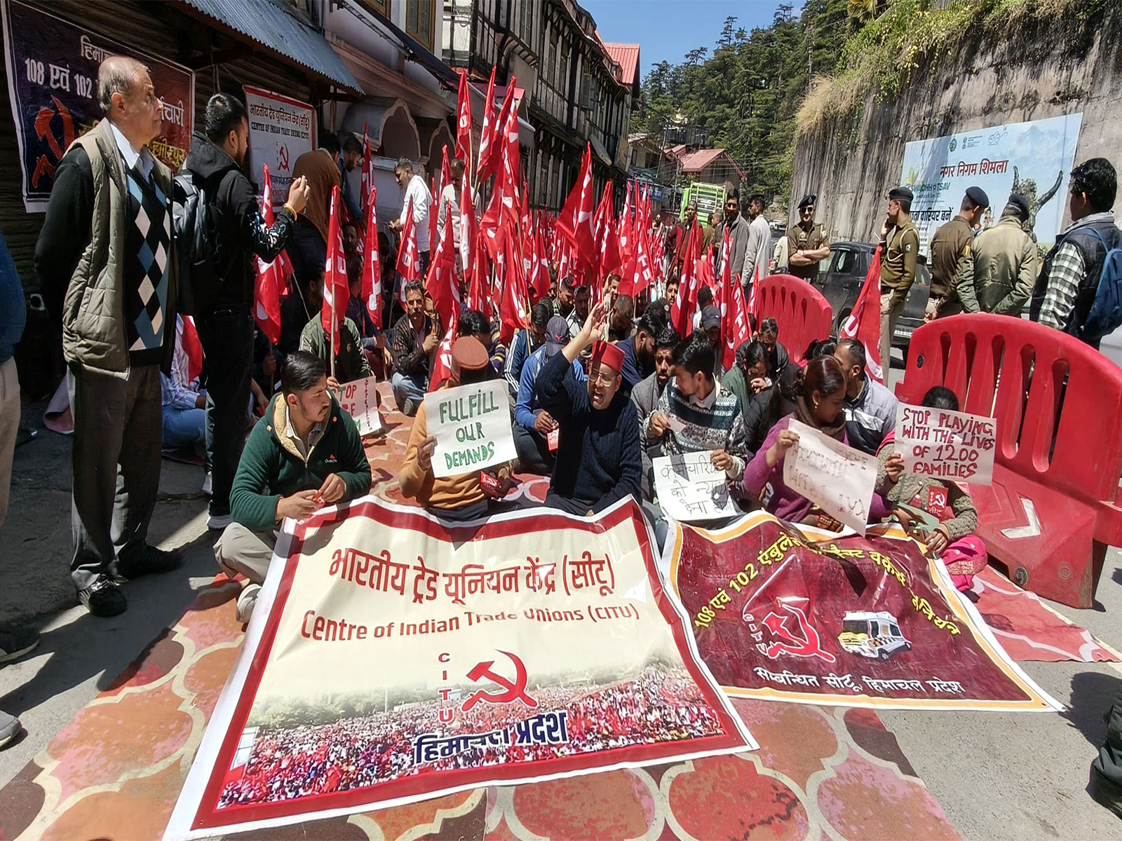 Ambulance services hit in Himachal as 102/108 workers go on statewide strike over wages (Photo/ANI)