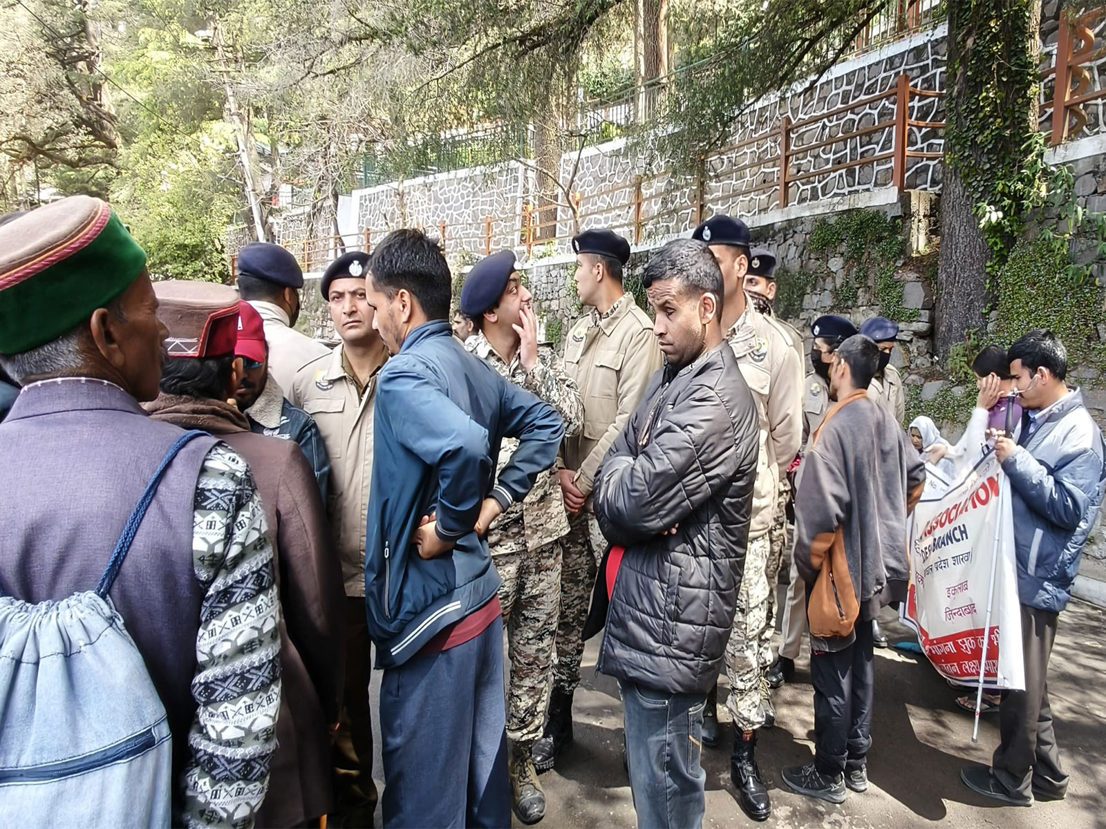 Visually impaired protesters (Photo/ANI)