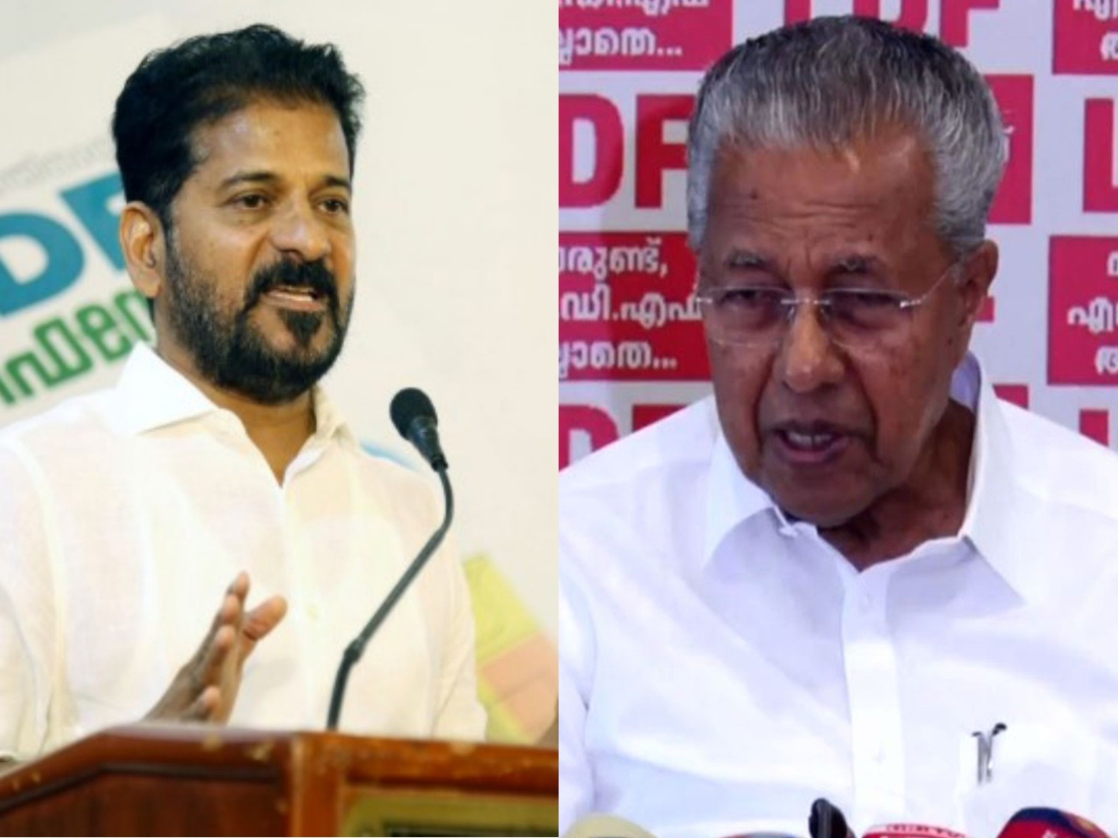 Telangana CM Revanth Reddy and Keralam CM Pinarayi Vijayan (File Photos/ANI)