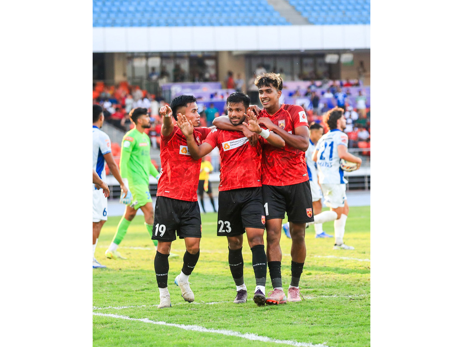Sporting Club Delhi players celebrating (Photo: X/@OfficialSCDelhi)