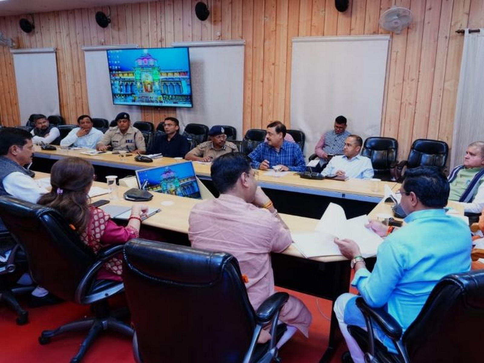 Uttarakhand CM Pushkar Singh Dhami chaired meeting at Chief Minister's residence (Photo/ANI)