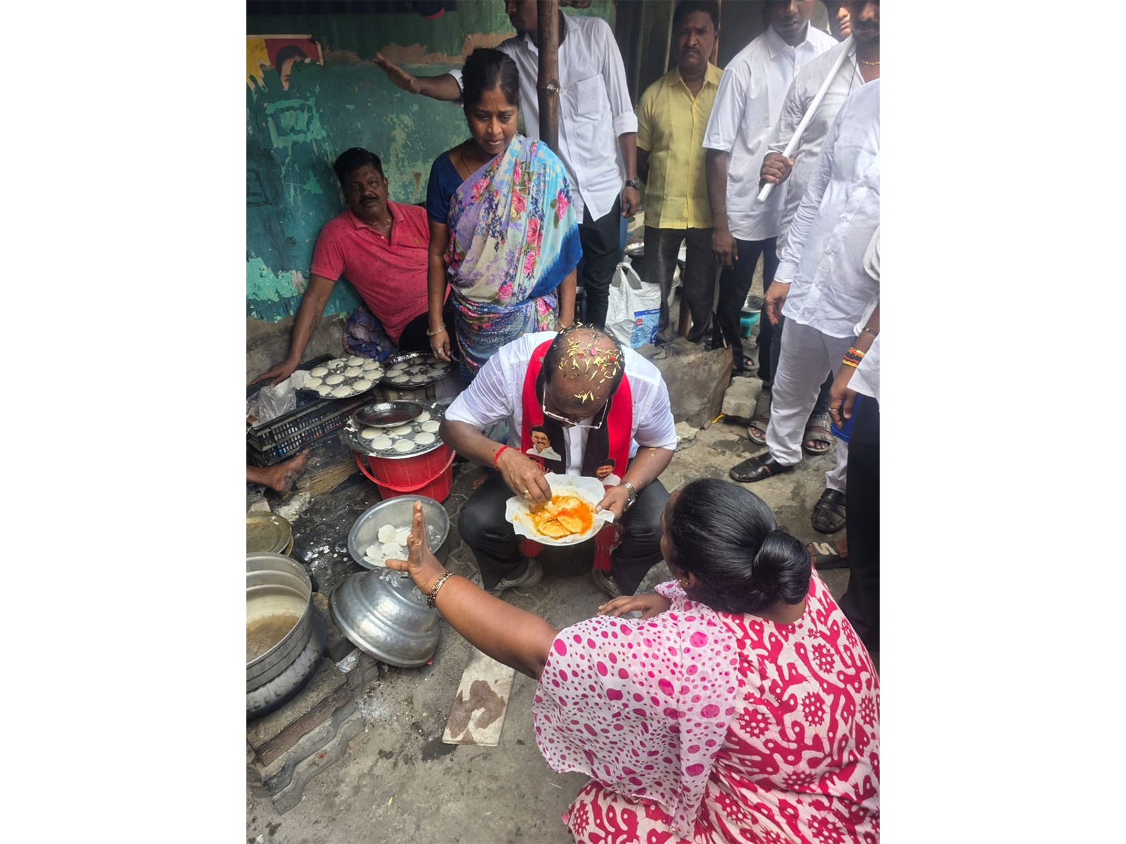 DMK Thiru Vi Ka Nagar candidate KS Ravinchandran (Photo/ANI)
