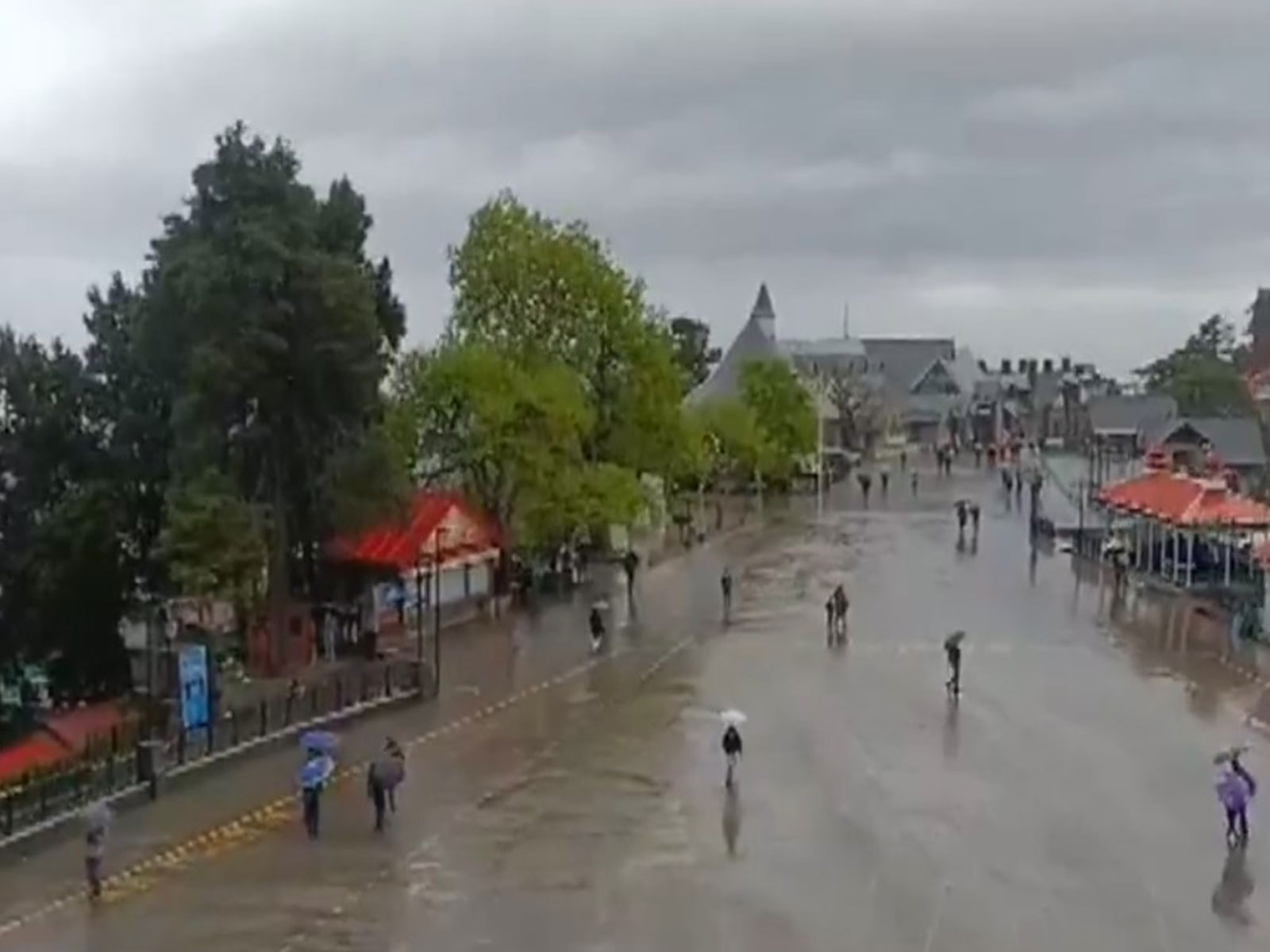 Rainfall in Shimla (Photo/ANI)