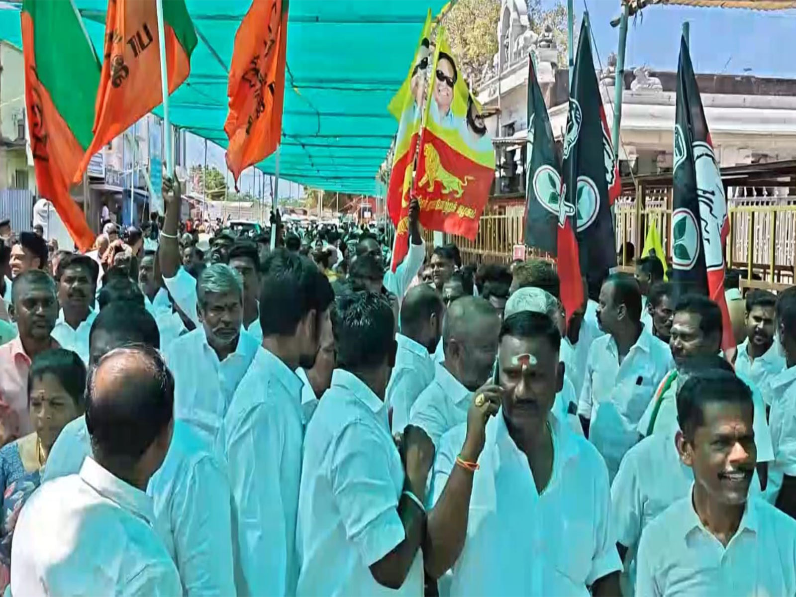 Tamil Nadu BJP President Nainar Nagendran's campaign in Rameswaram (Photo/ANI)