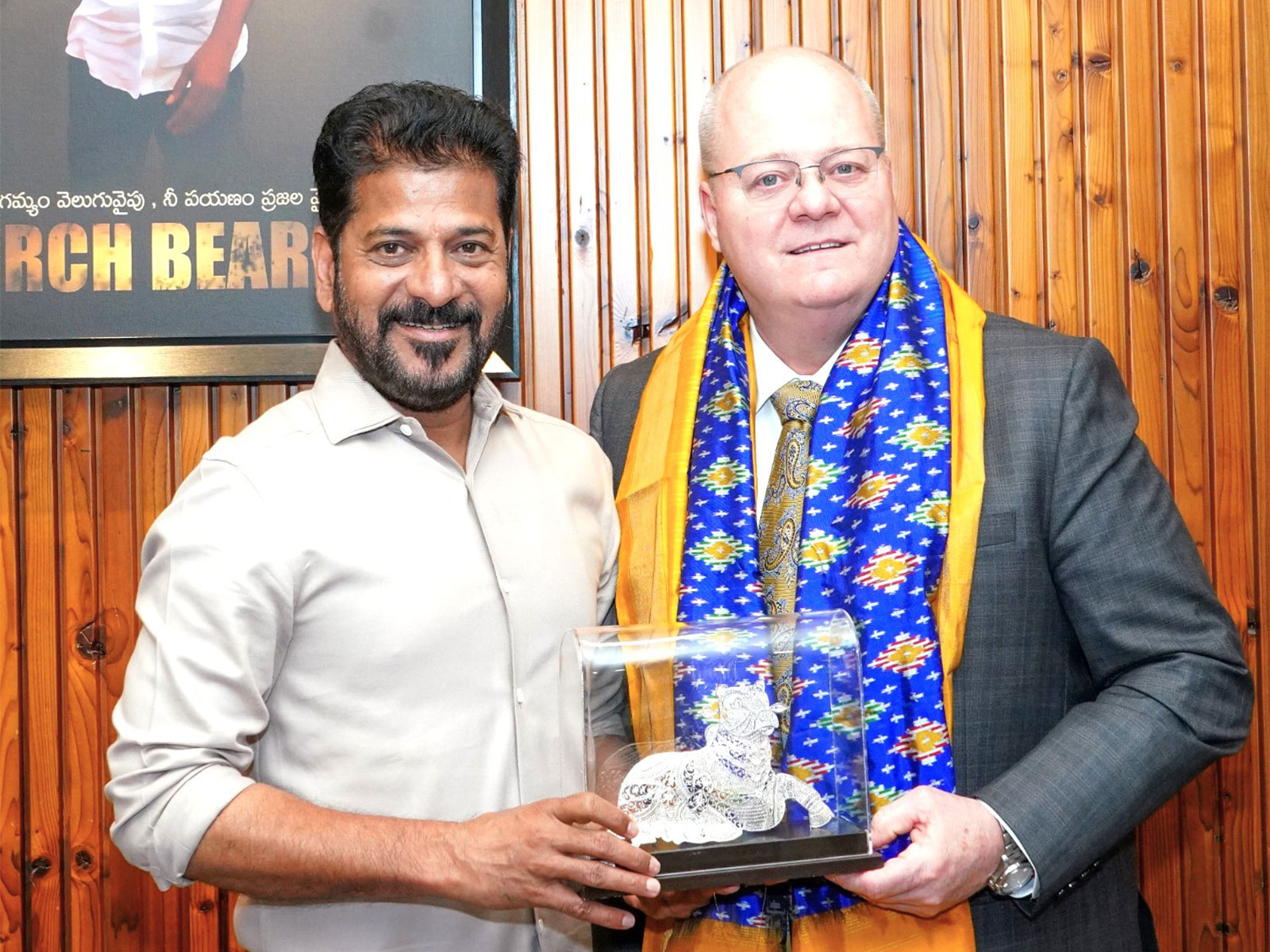 Tata Lockheed Martin Aerostructures ltd MD met Telangana CM A Revanth Reddy (Photo/X@TelanganaCMO)