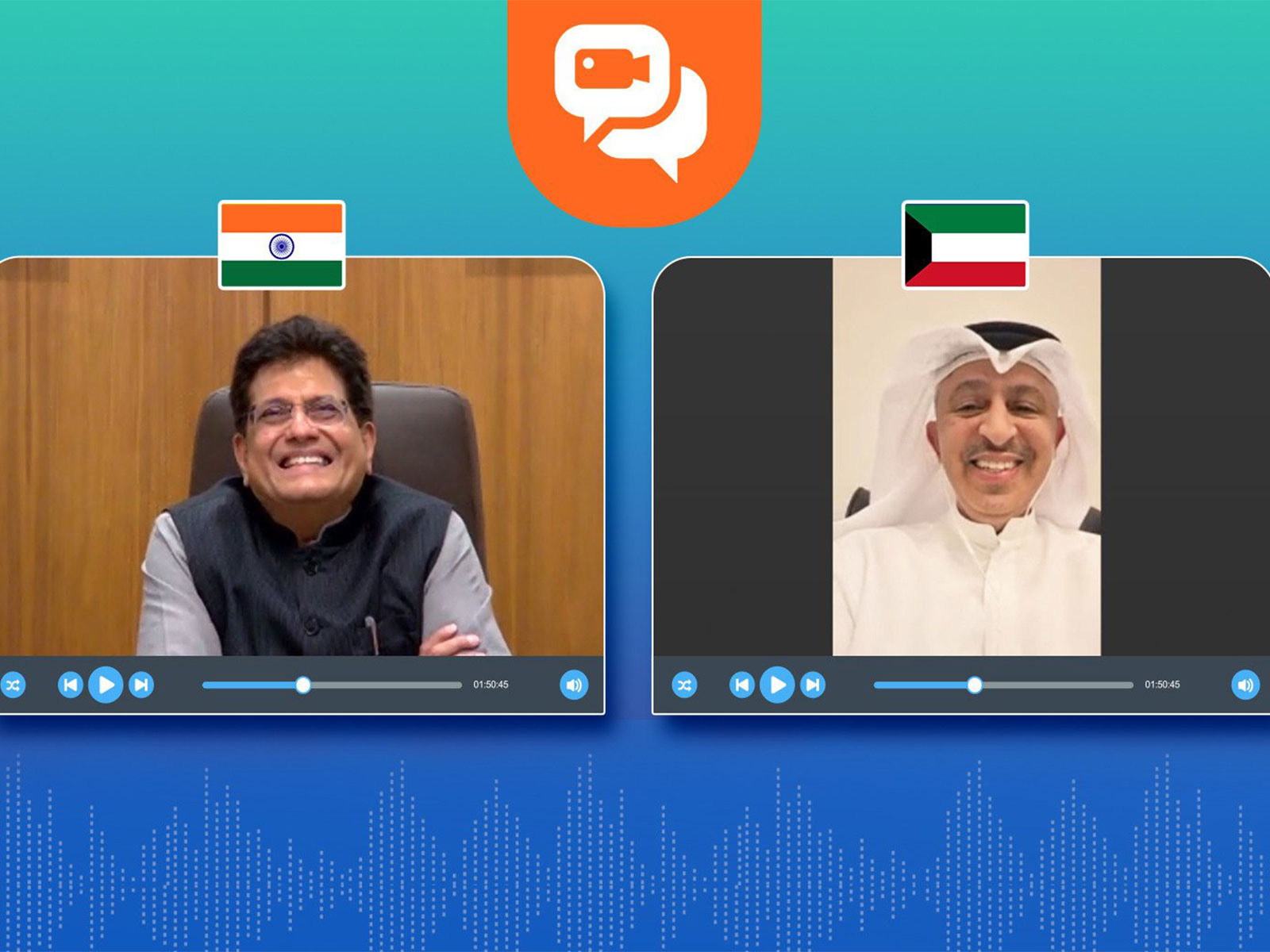 Union Minister of Commerce and Industry, Piyush Goyal and Osama Khaled Boodai, Minister of Commerce and Industry of Kuwait (Photo: X@PiyushGoyal)