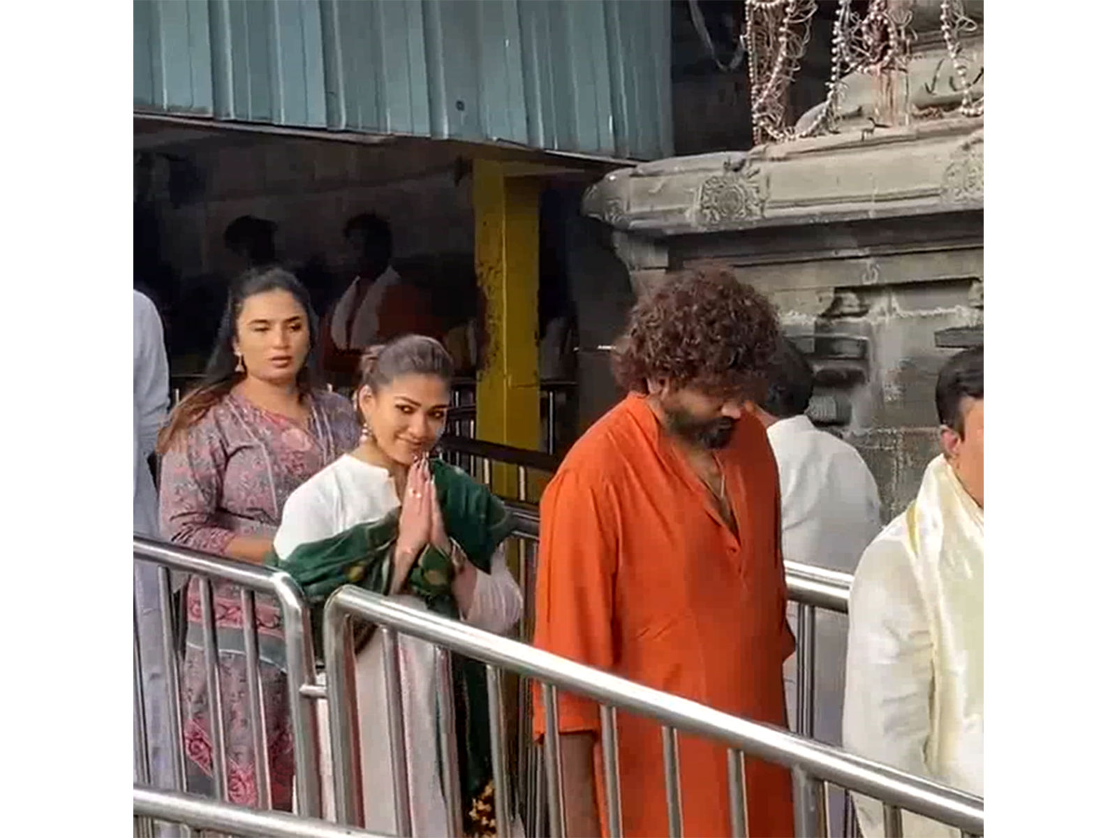 Nayanthara with husband Vignesh Shivan at Tirumala Tirupati Devasthanam (Photo/ANI)