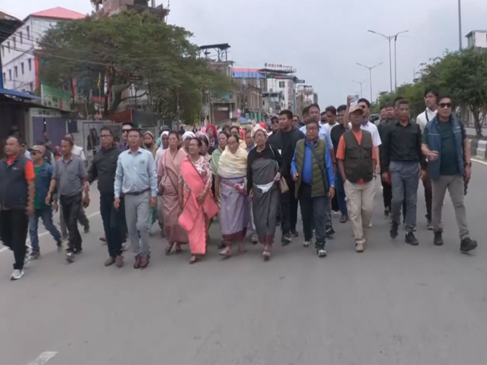 AMUCO prostest in Manipur's Imphal (Photo/ANI)