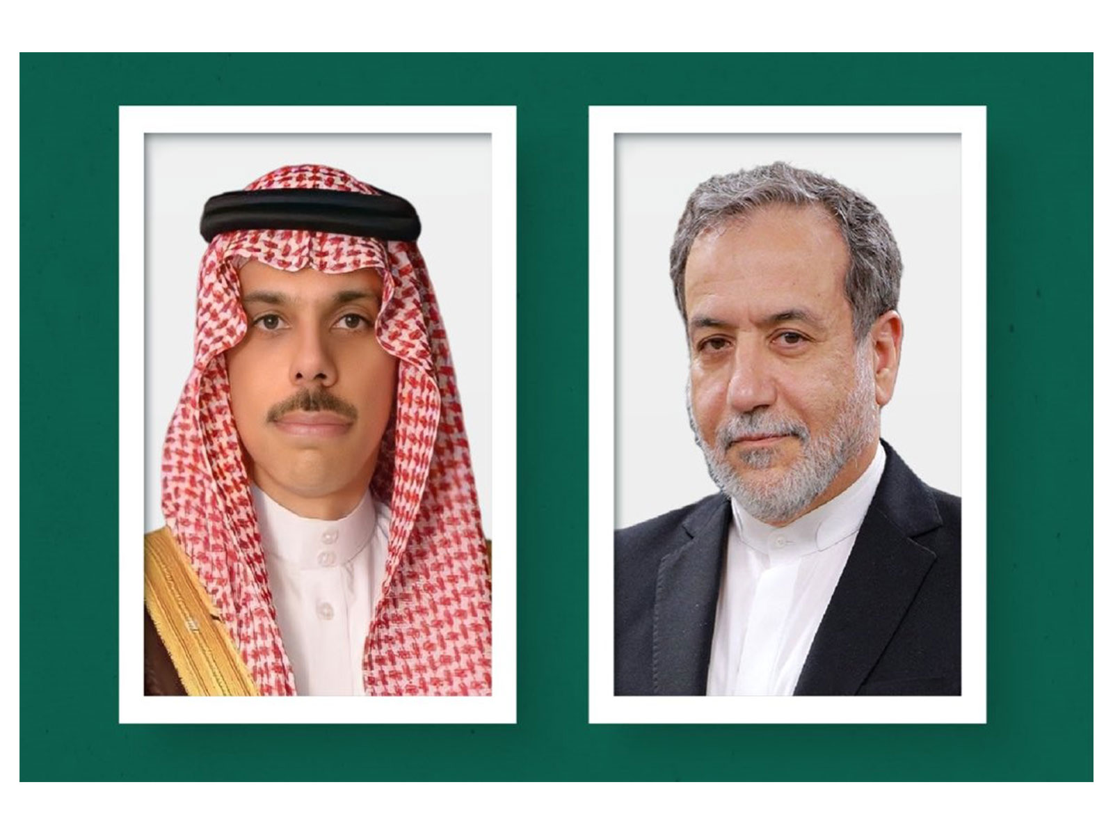 Saudi Arabia Foreign Minister Faisal bin Farhan and Iranian Foreign Minister Abbas Araghchi (Photo: X@KSAmofaEN)