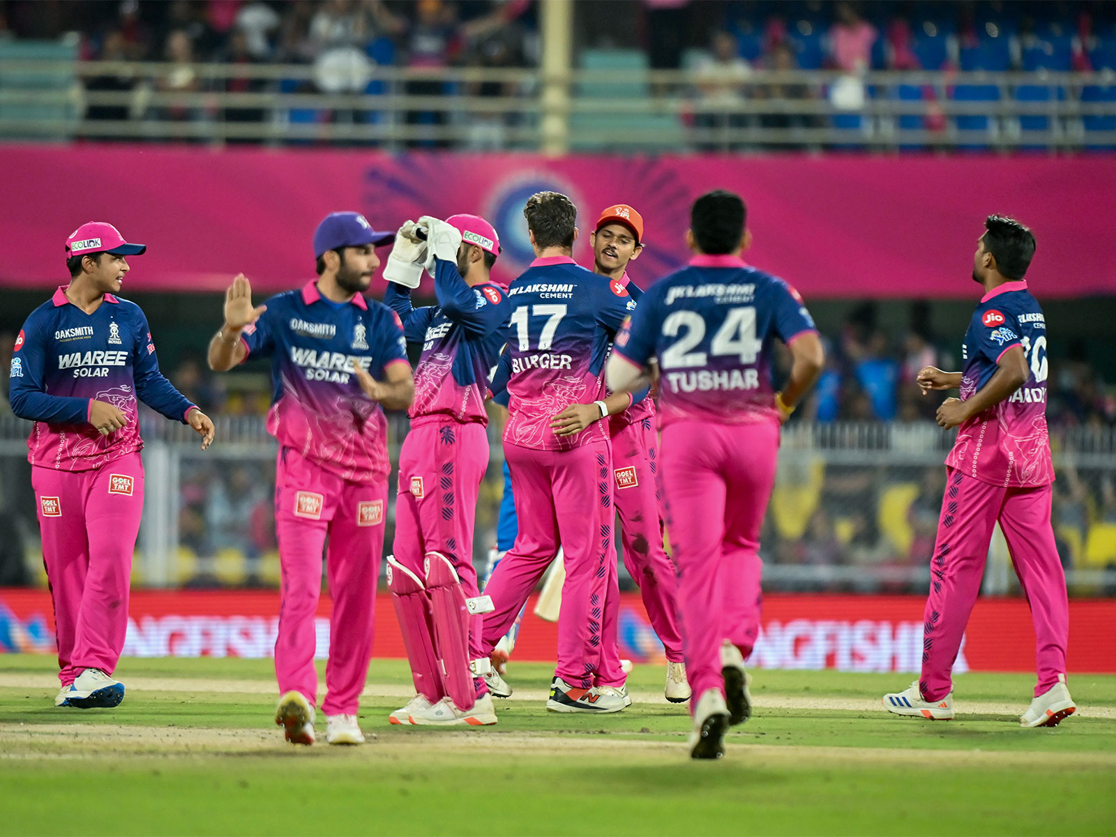 Rajasthan Royals players celebrating (Photo: ANI)