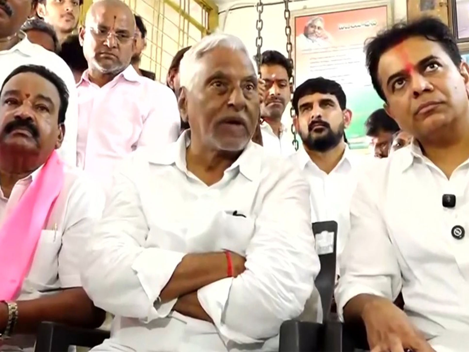 BRS Working President K.T. Rama Rao (R) and former Congress leader Jeevan Reddy (M) (Photo: ANI)